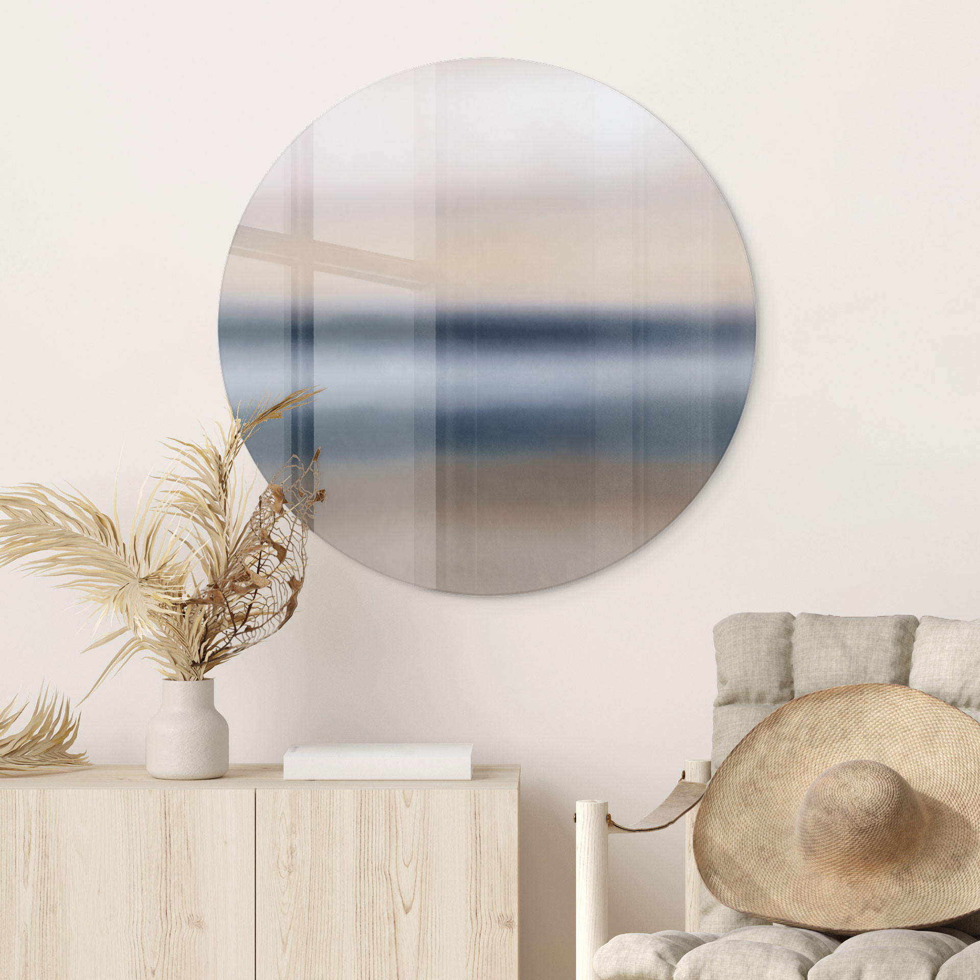 Glasschilderij Rotko Ash - Abstracte Horizon - Sir Edward x Grigory Gladarev - Rond