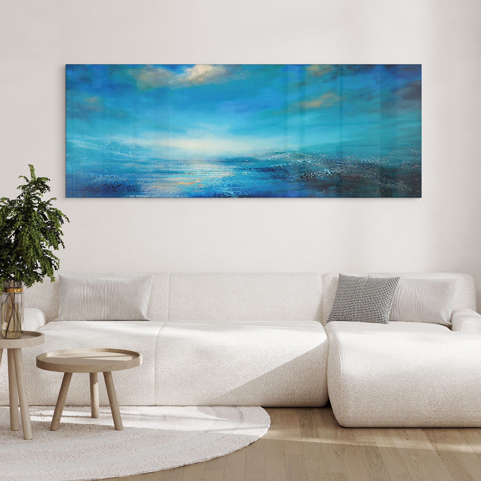 Acrylglasbild Endlose Weite in Blau - Schmucker - Panorama