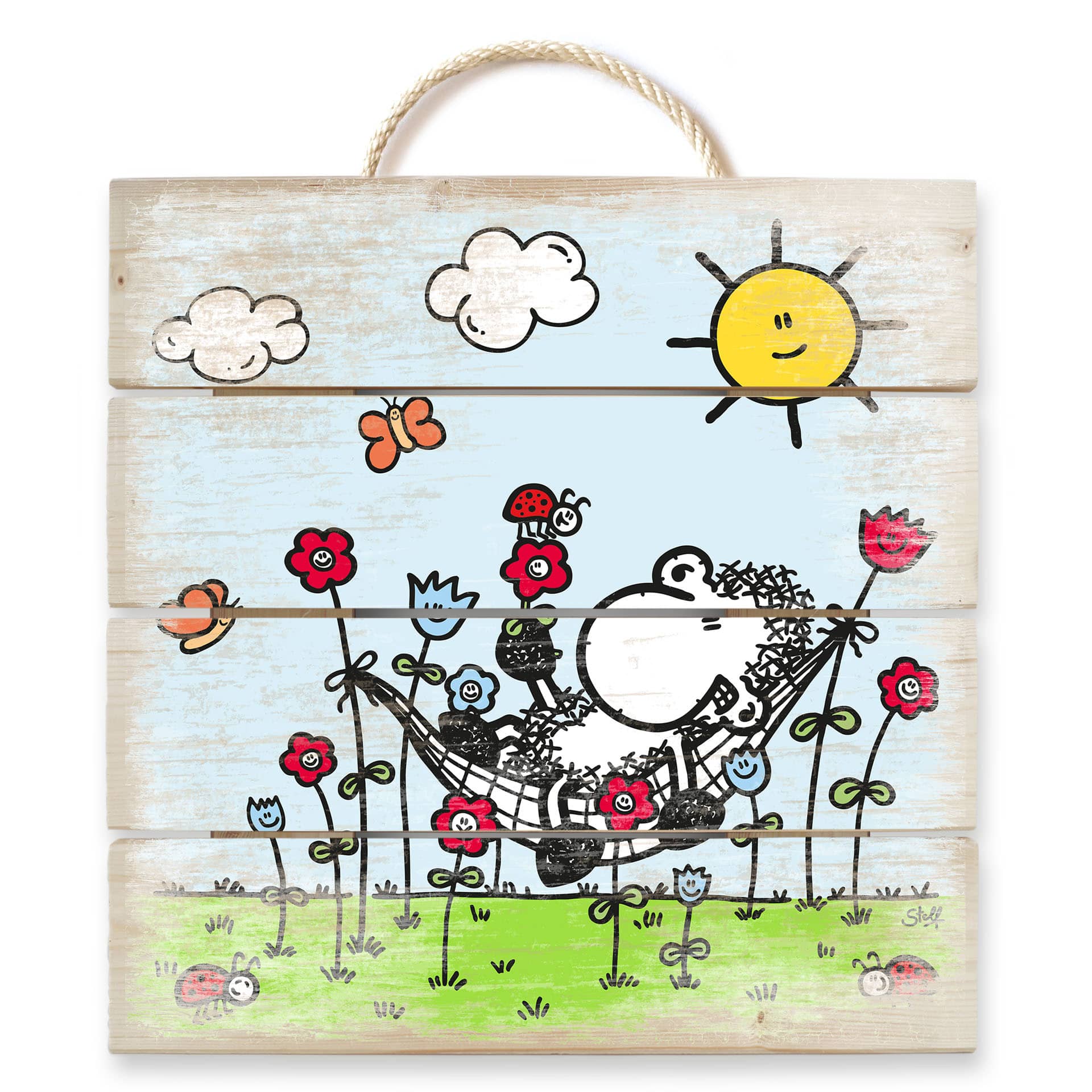 Stampa su legno Sheepworld - il dolce far niente