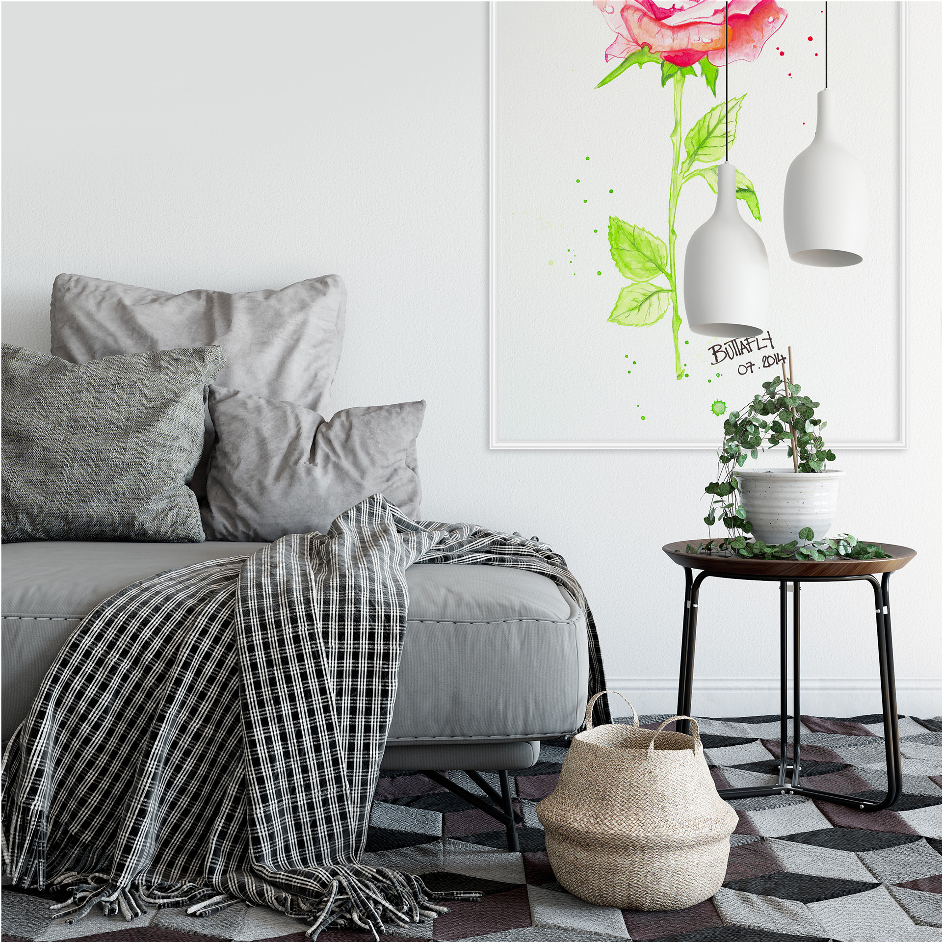 Wallprint Buttafly - Rose