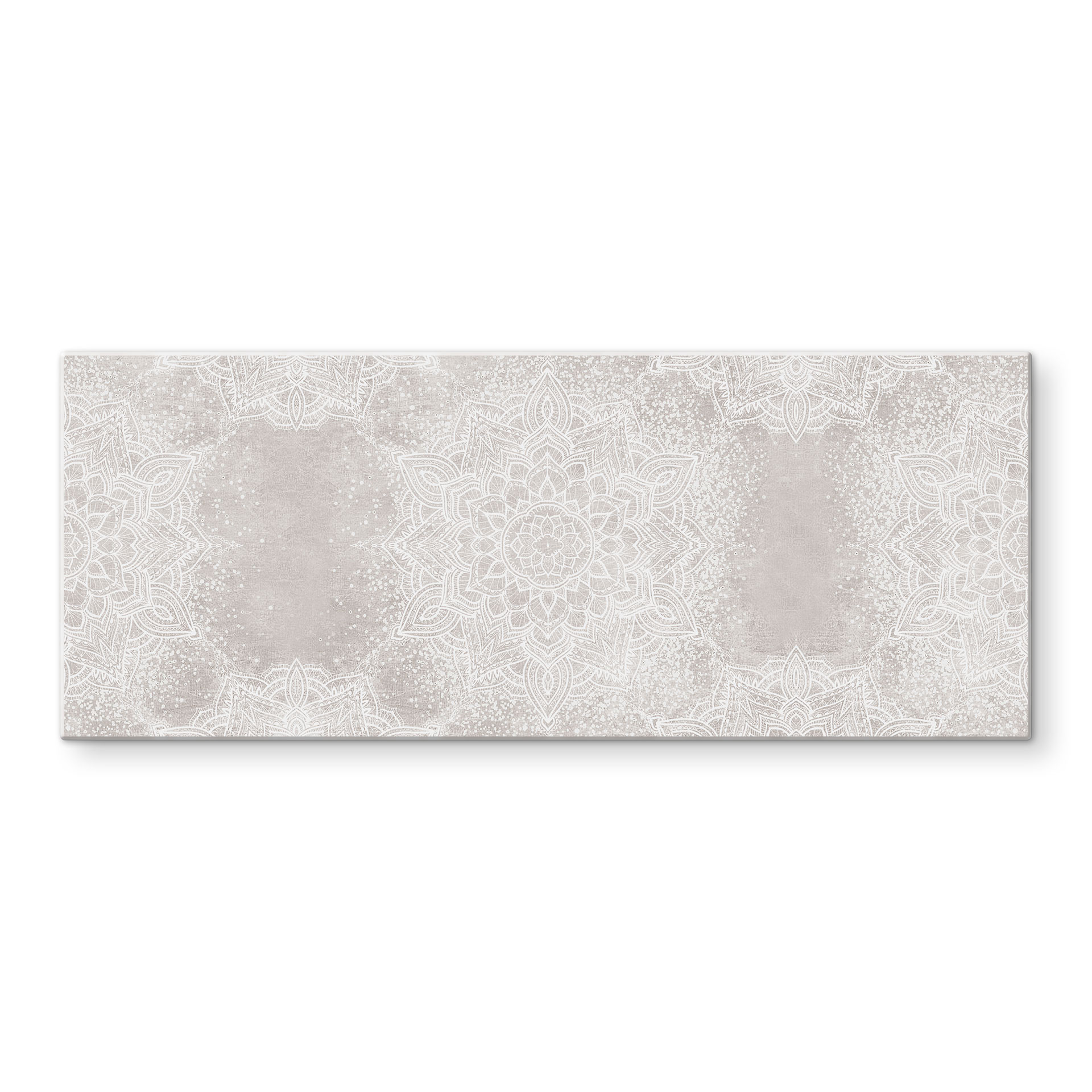 Spritzschutz Sanftes Mandala auf Grau-Beige - Bloomery Decor - Panorama
