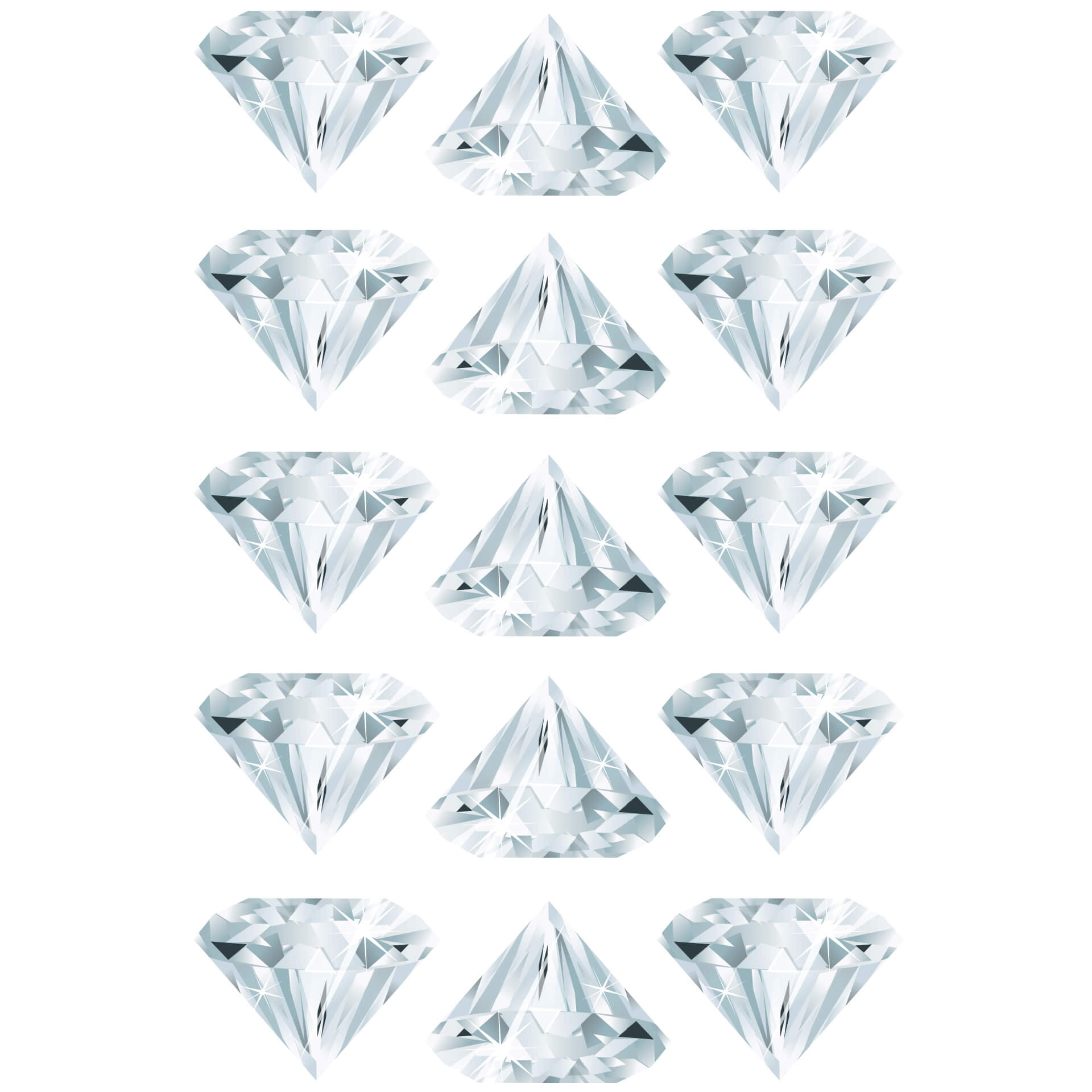Muursticker set diamanten