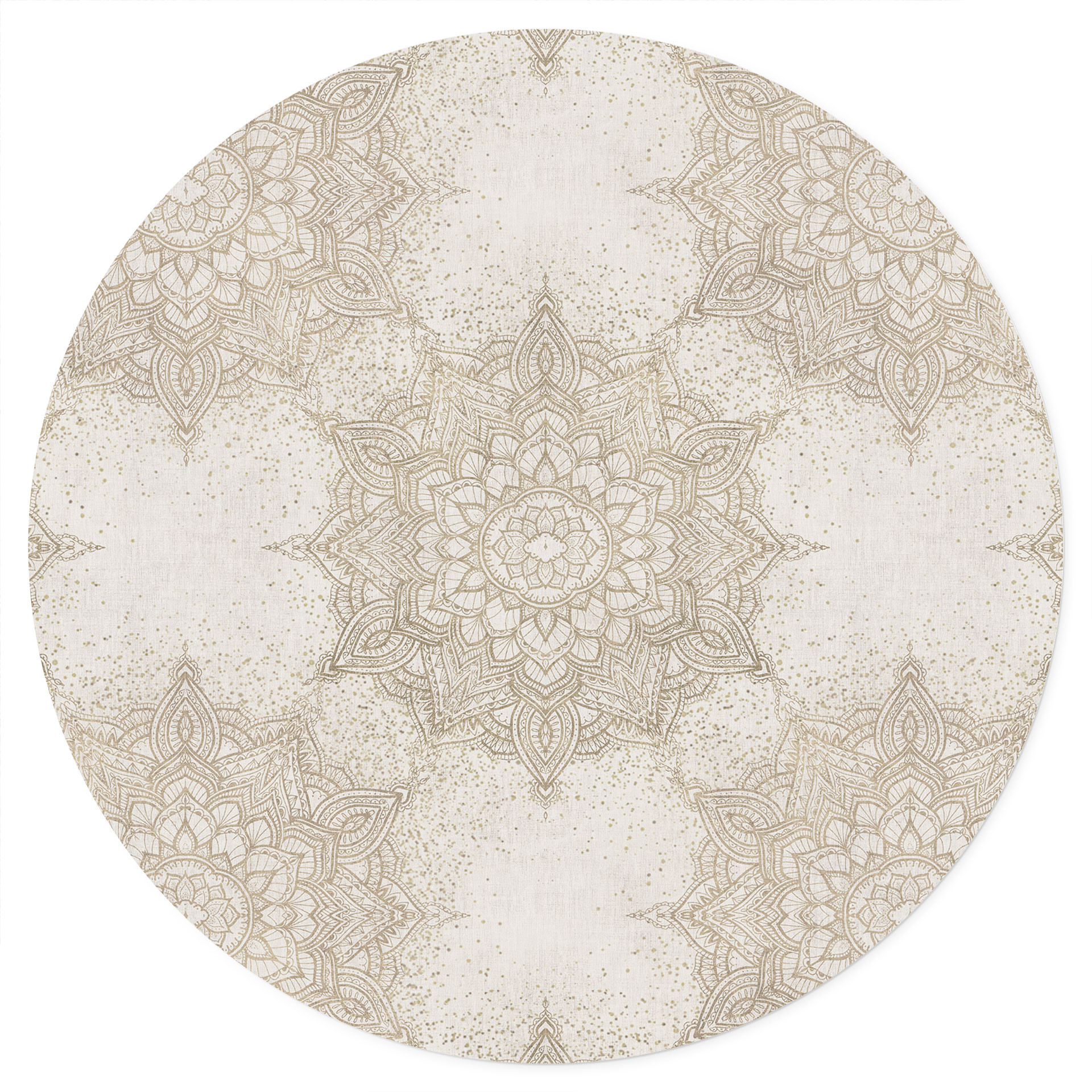 Elegancka naklejka na ścianę w kolorze piaskowego złota - Bloomery Decor - okrągła