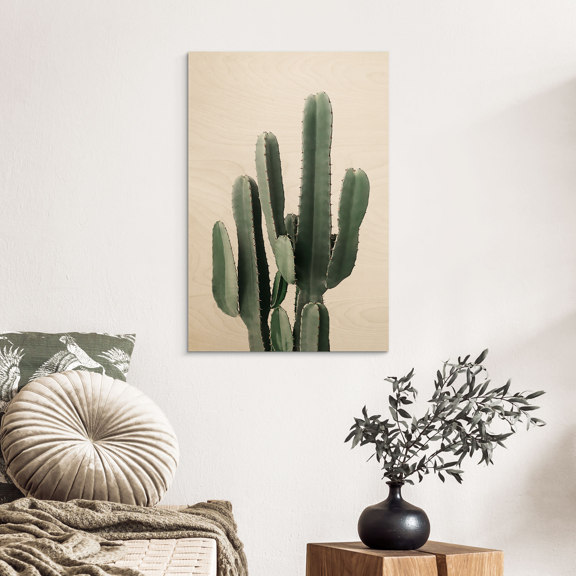 Pianta di cactus a stampa su legno - Sisi & Seb