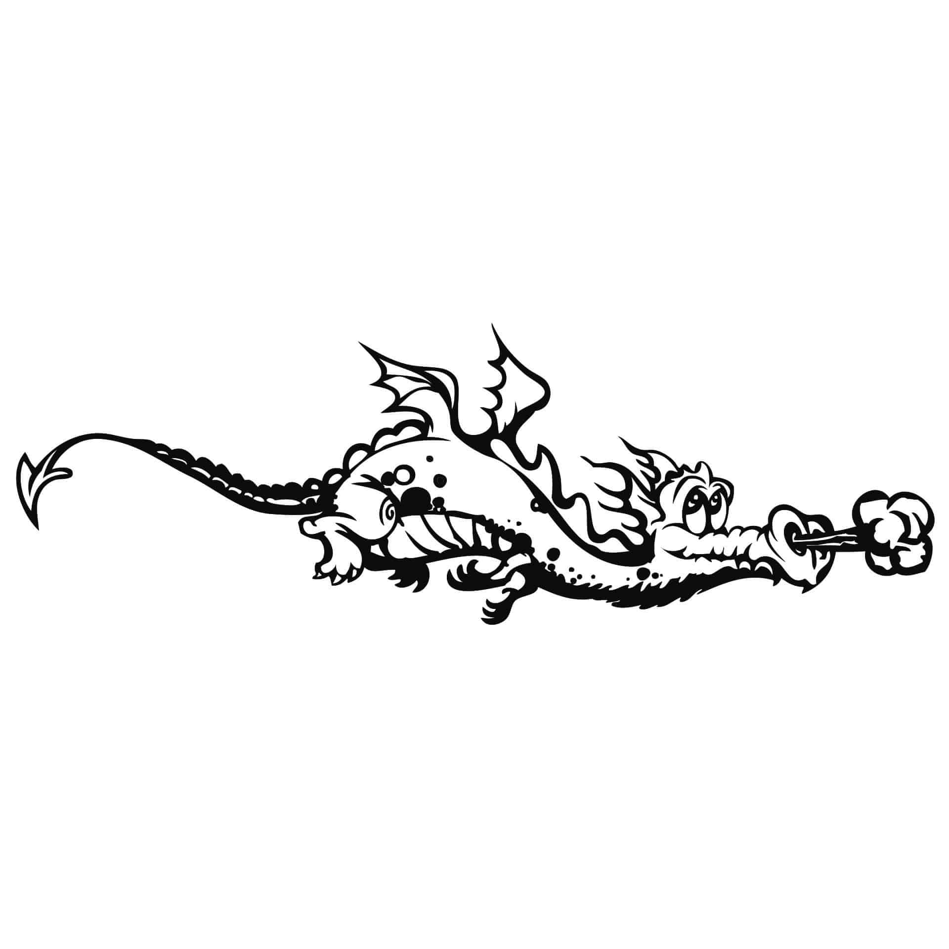 Wandtattoo Willi der Drache einfarbig