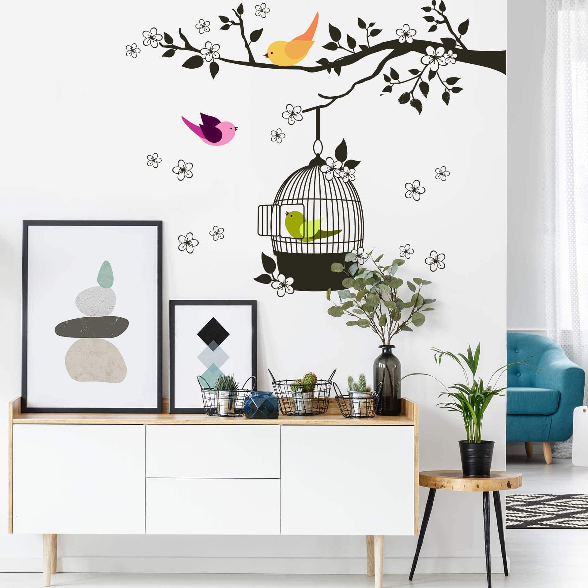 Wandtattoo Vögelchen im Baum