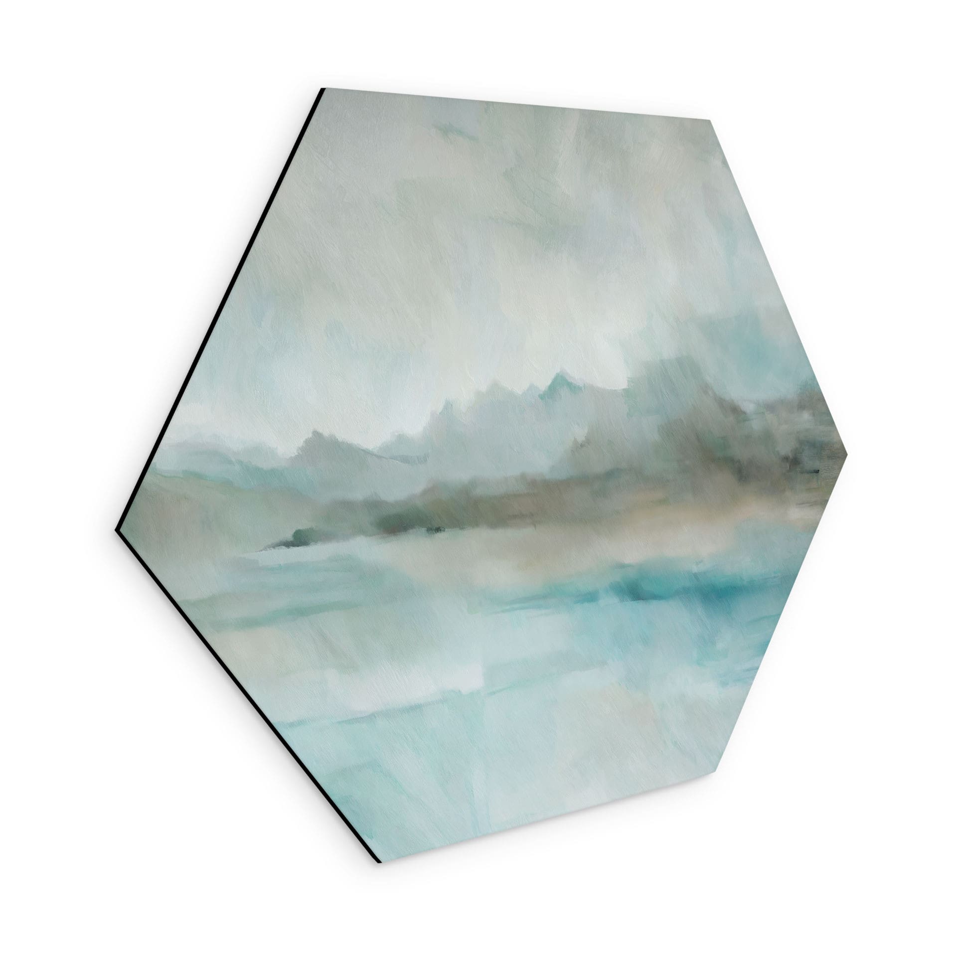 Hexagone Tableau Velvet Horizon - Lac Abstrait - Sir Edward x Grigory Gladarev - Alu-Dibond