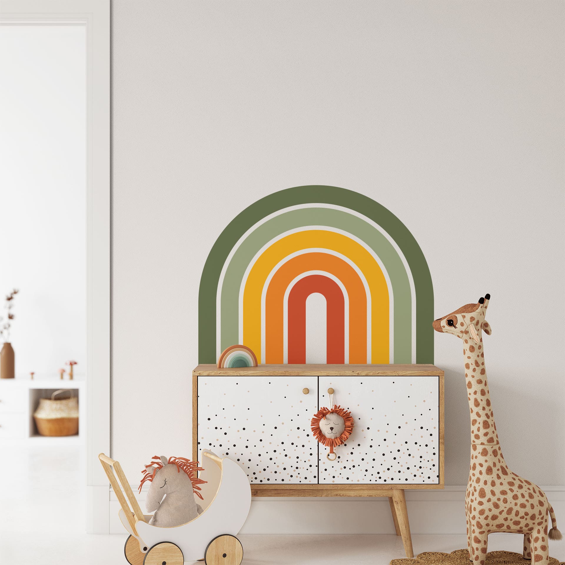 Wandtattoo Retro Regenbogen