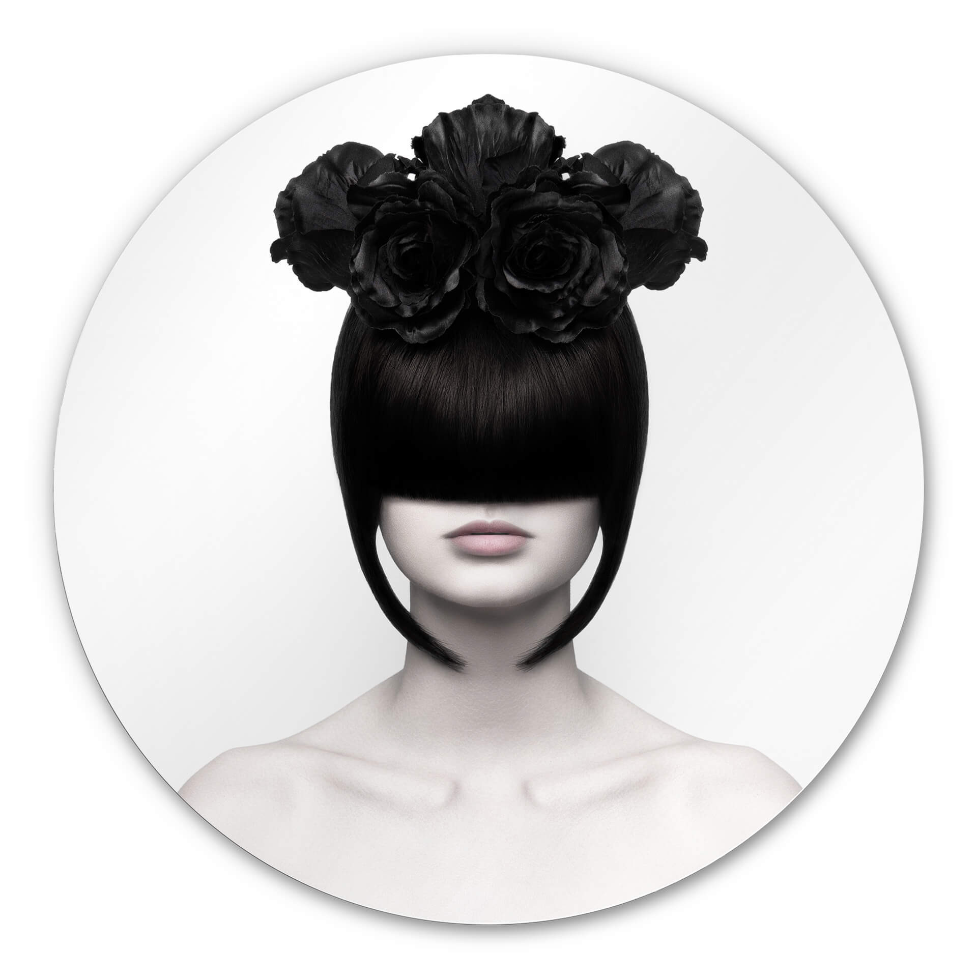 Tableau en Alu-Dibond Nemcekova - Black Widow - Rond