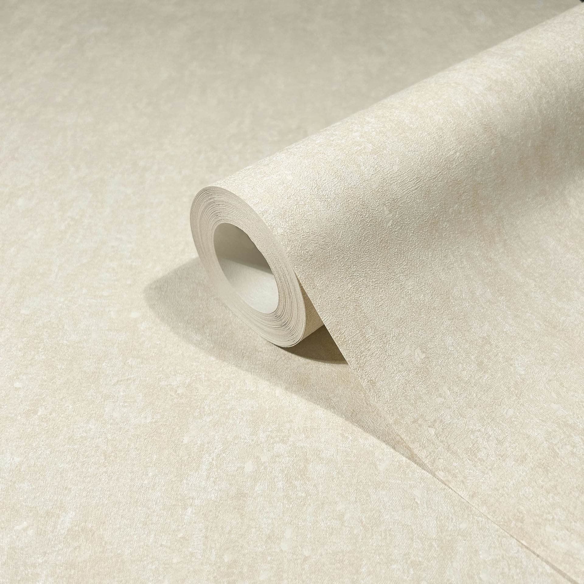 Vliesbehang mat, lichte structuur beige betonlook