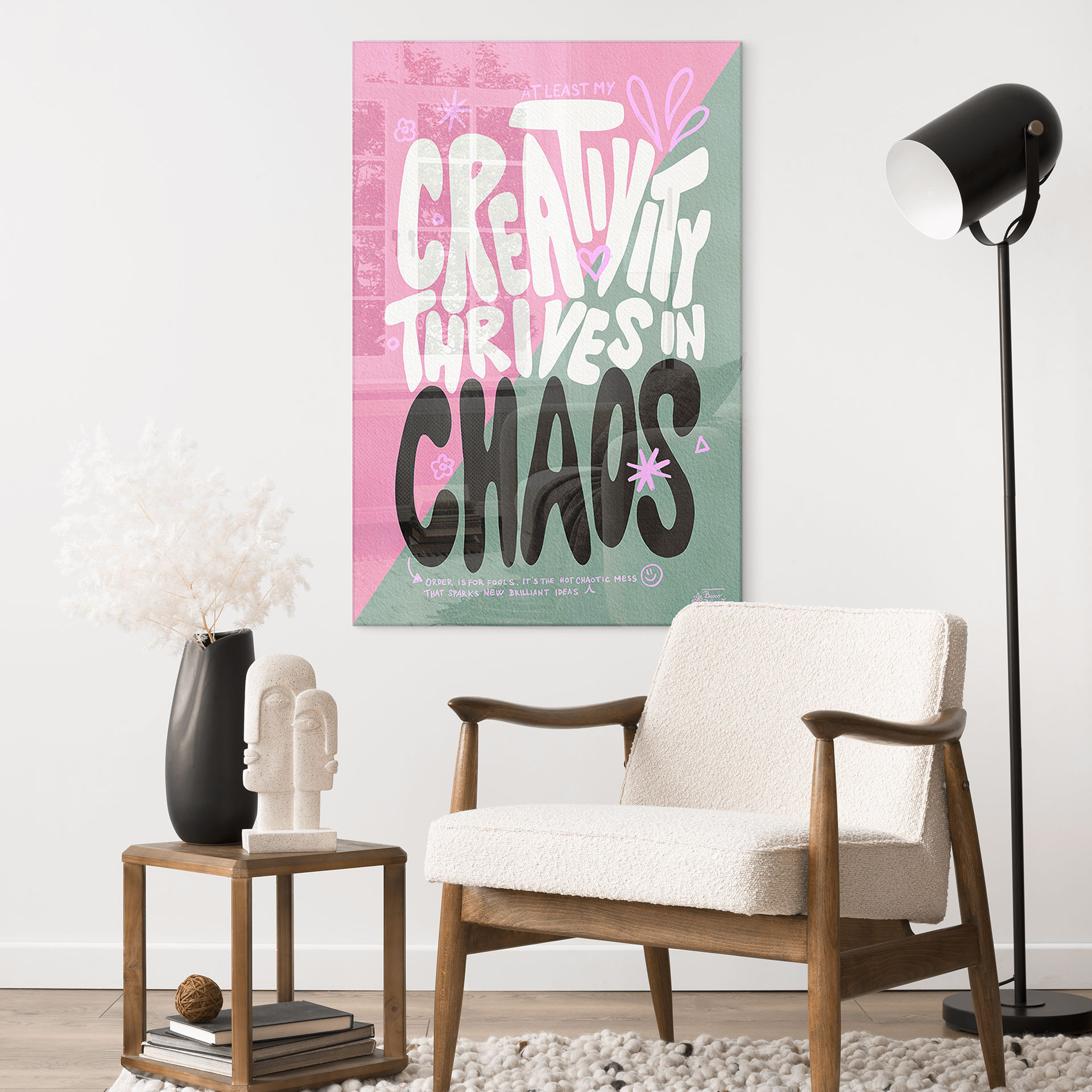 Akrylbillede Creativity thrives in Chaos - Bloom