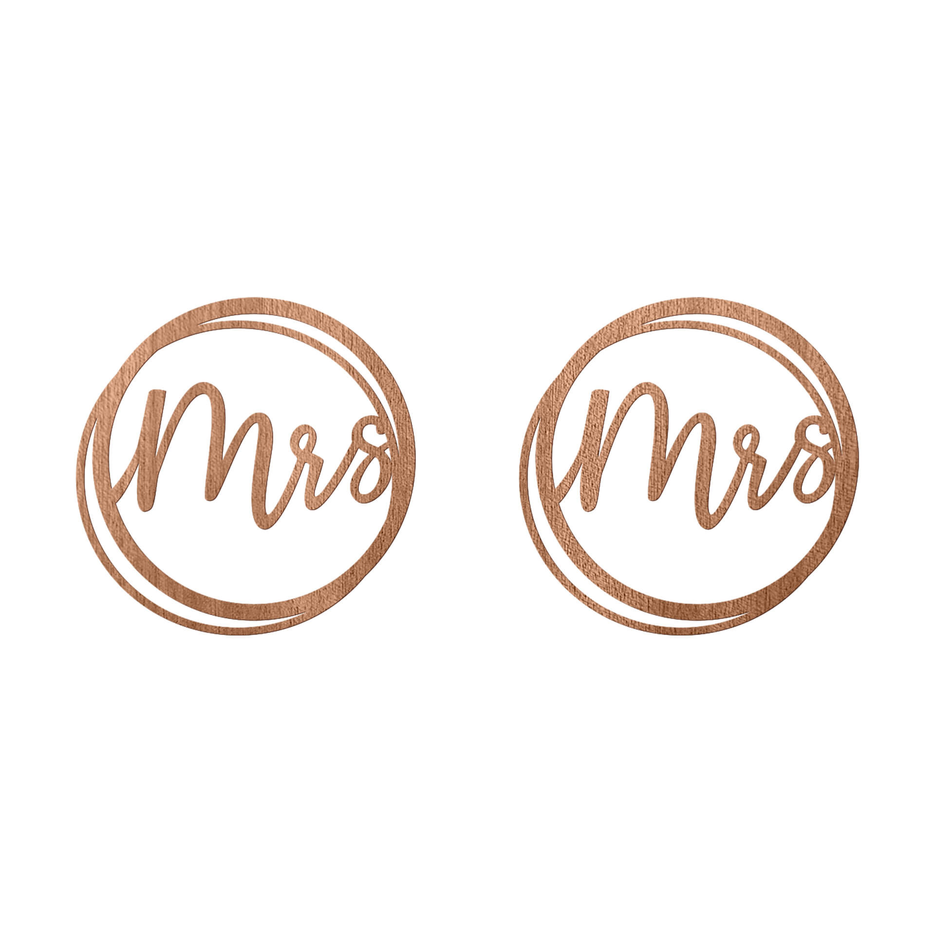Drewniany napis ślubny Mrs and Mrs - mahoń