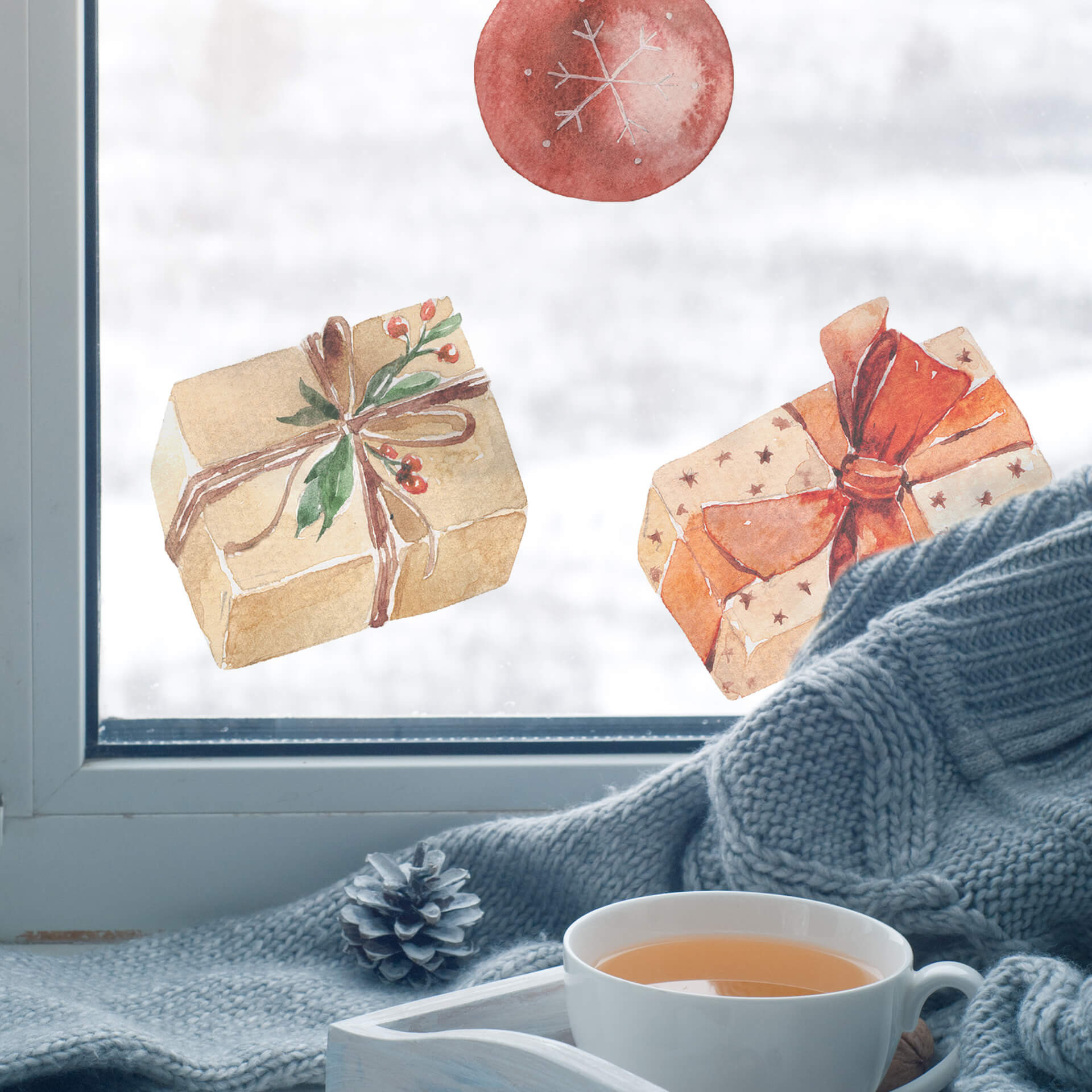 Raamfolie Stickerset Christmas Time (20-delig)