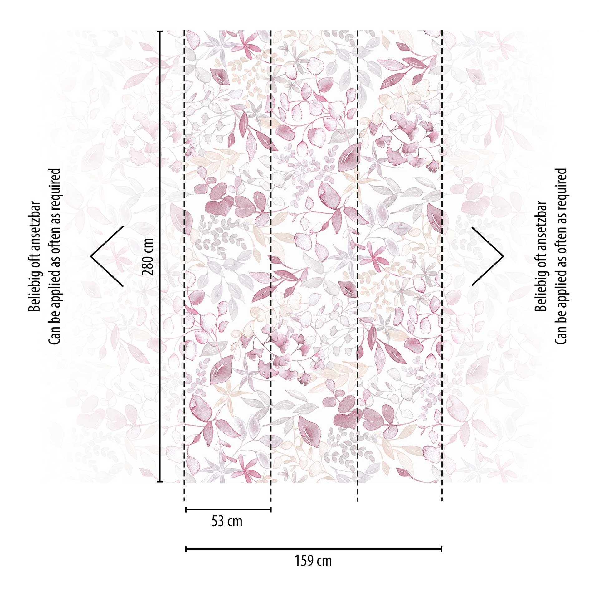 Vliesbehang met monster roze beige - bloemenbehang - Fotobehang
