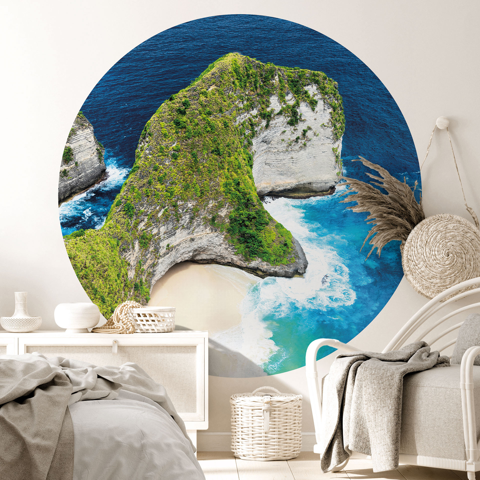 Strand Fotobehang rotskust van Nusa Penida - Hugonnard - Rond - vliesbehang/zelfklevend vliesbehang