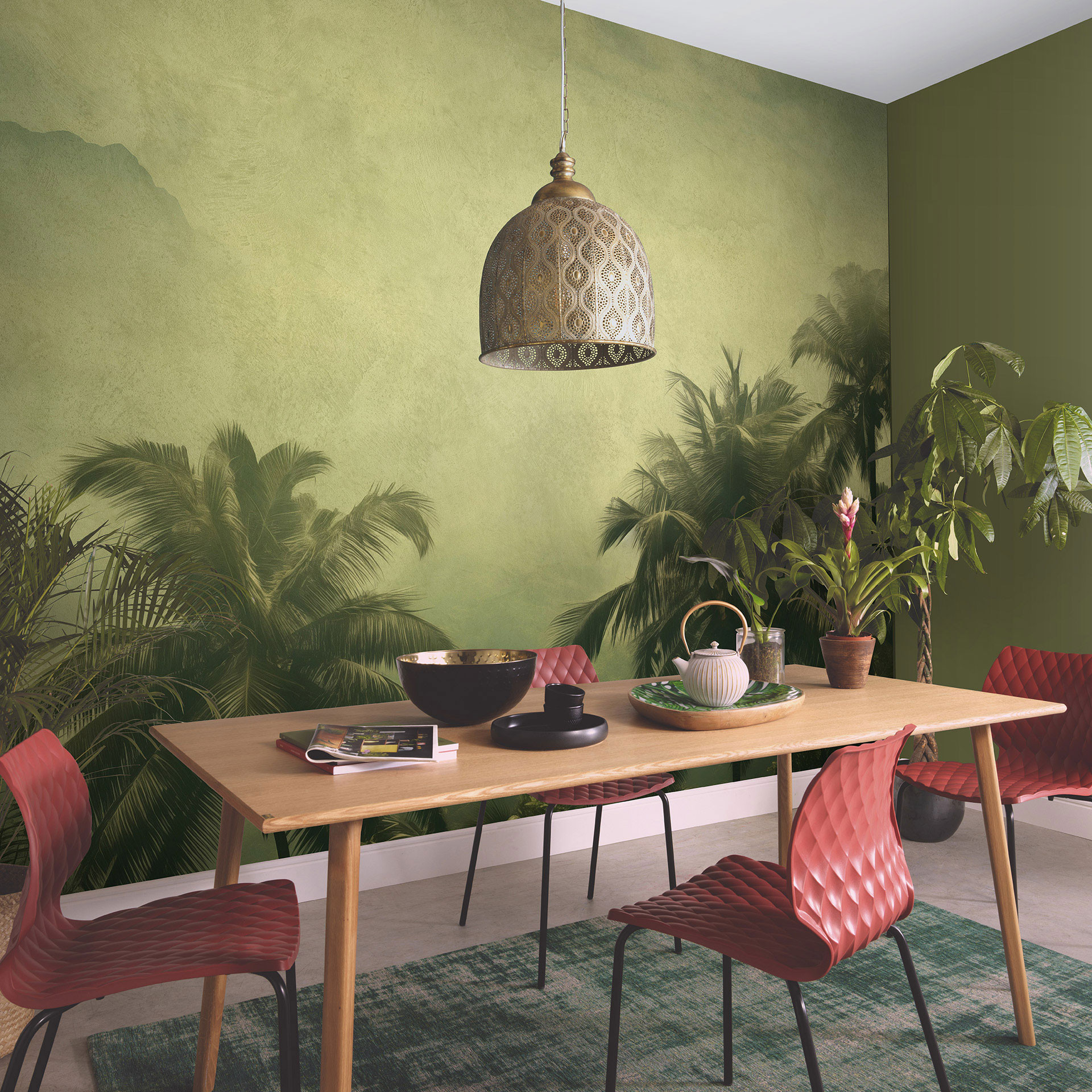 Landschap behang Big Pictures groen 4.50 x 2.70 m