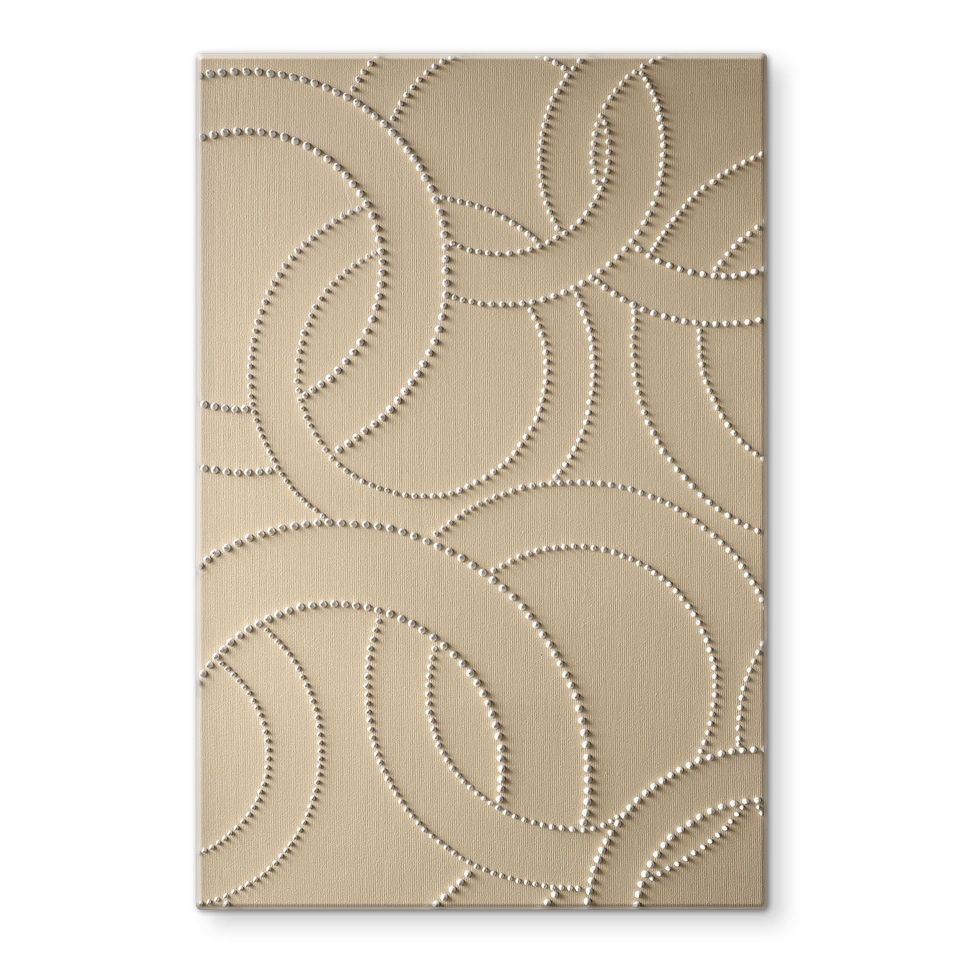 Glasbillede - Abstrakte ringe beige - Grande