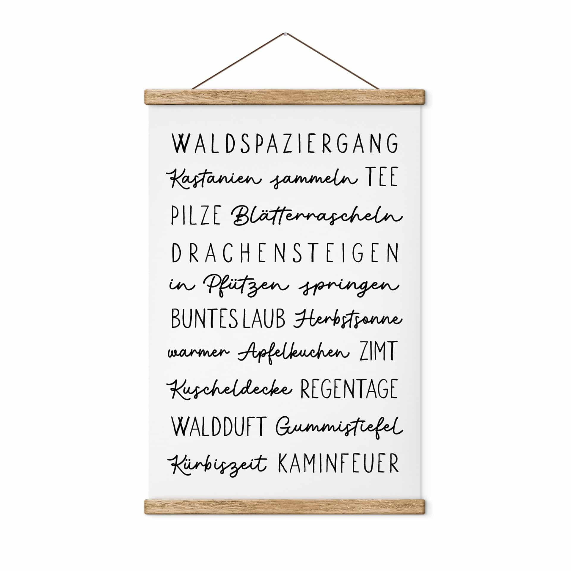 Stoffbild Herbstliche Worte - Typografie