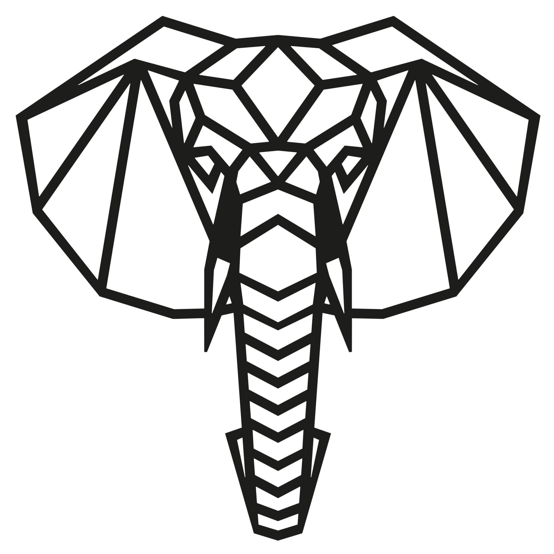 Wandtattoo Origami Elefantenkopf