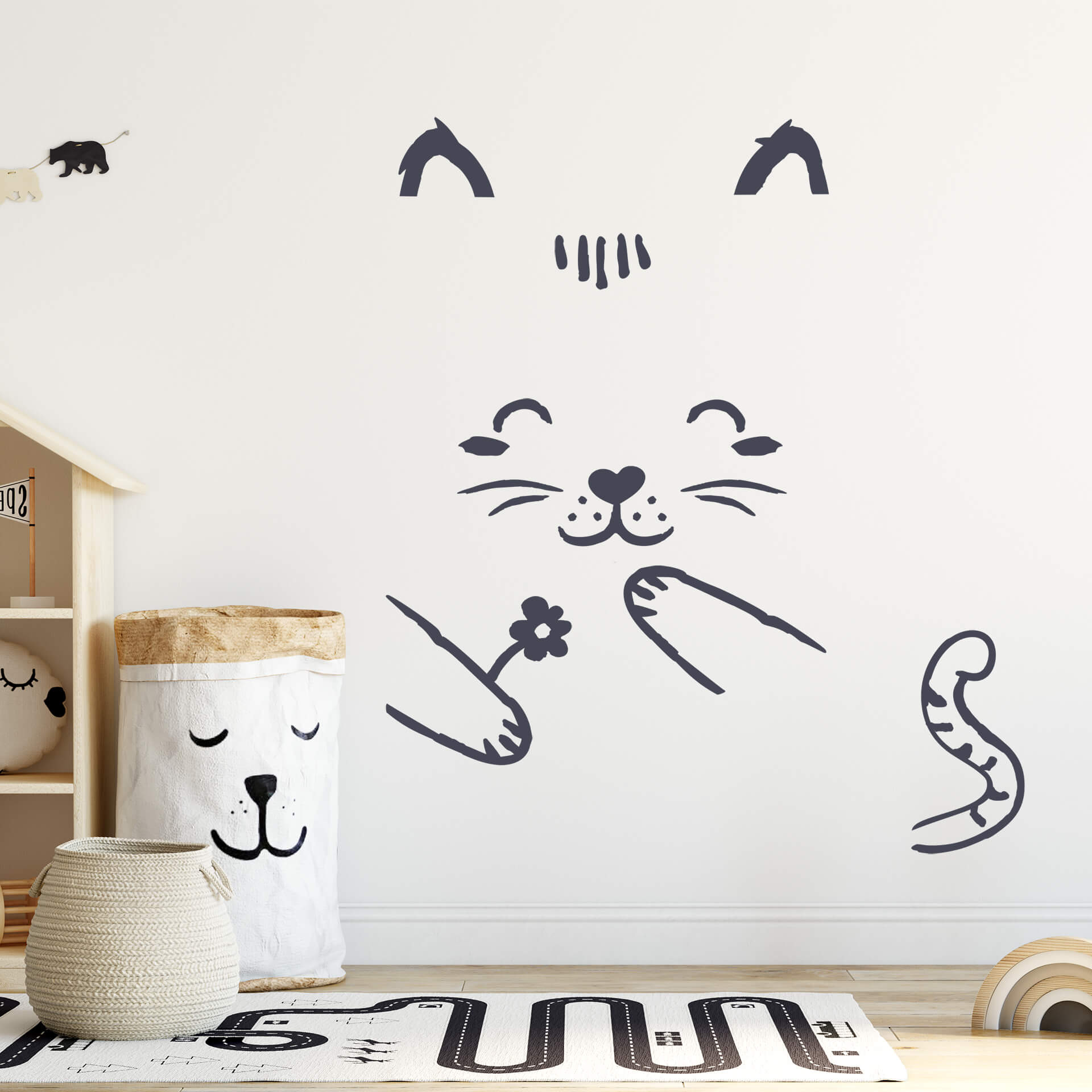 Killing med blomst - wallsticker