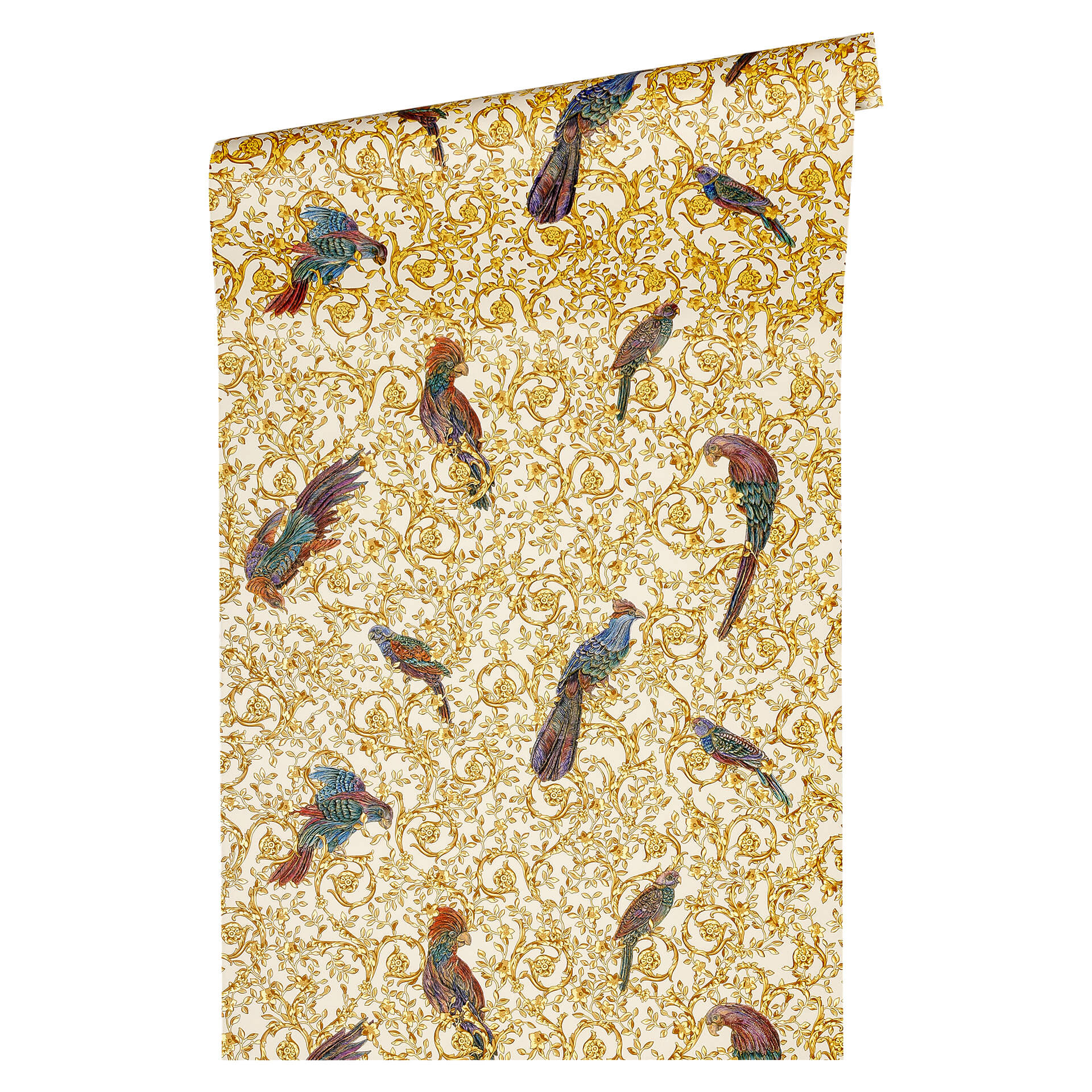 Versace Barocco Birds vliesbehang metallic