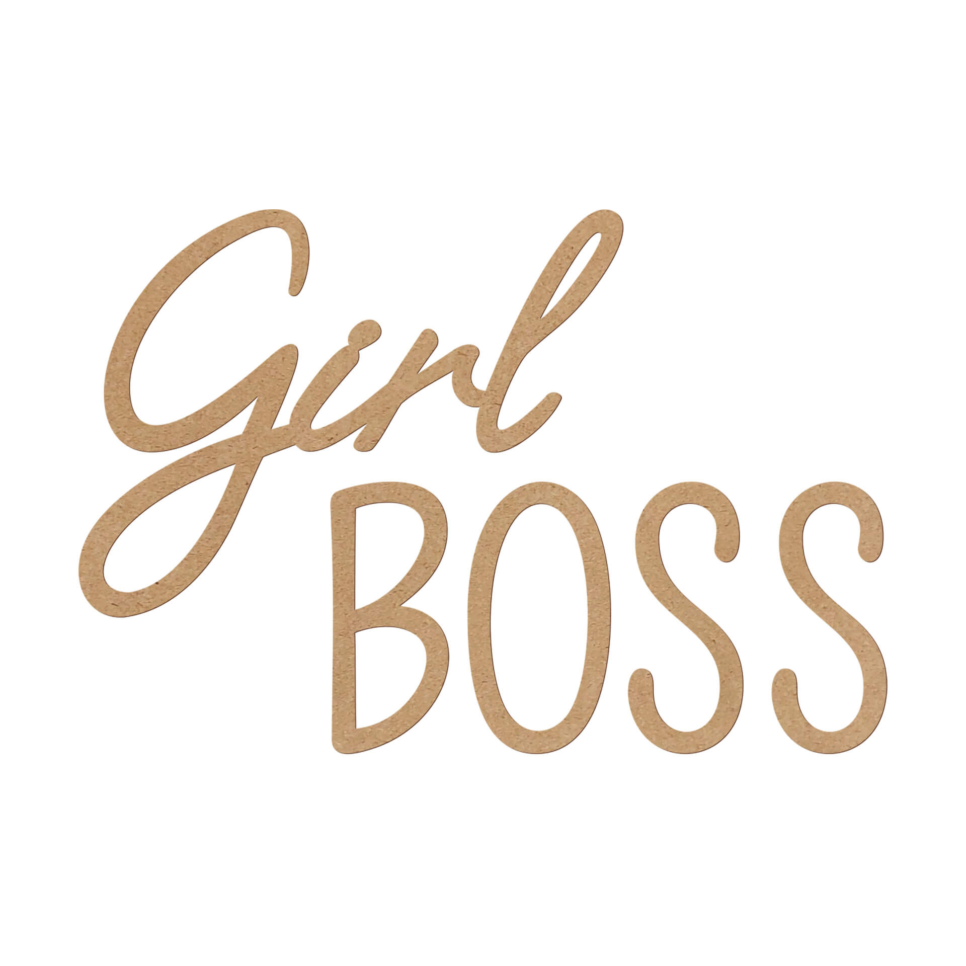 napis 3D - Girl Boss - MDF natura