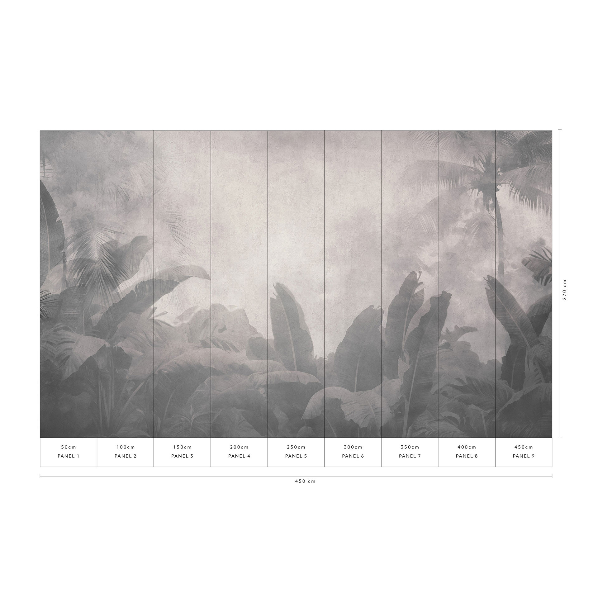 Landschapsbehang Big Pictures grijs 4,50 x 2,70 m