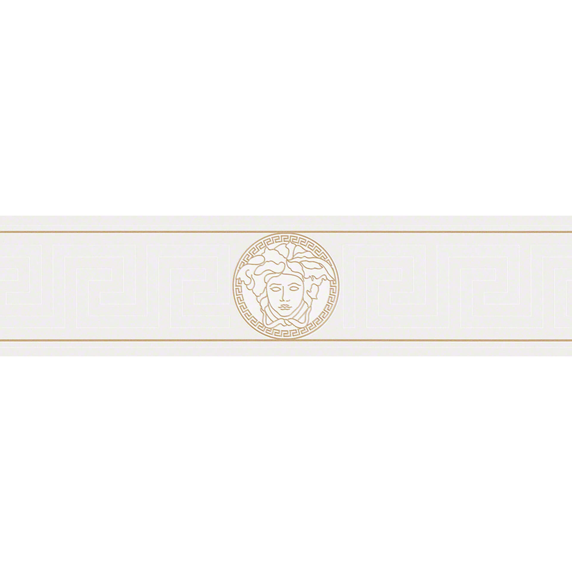 Bordo decorativo Versace Wallpaper Greek colore metallizzato, bianco