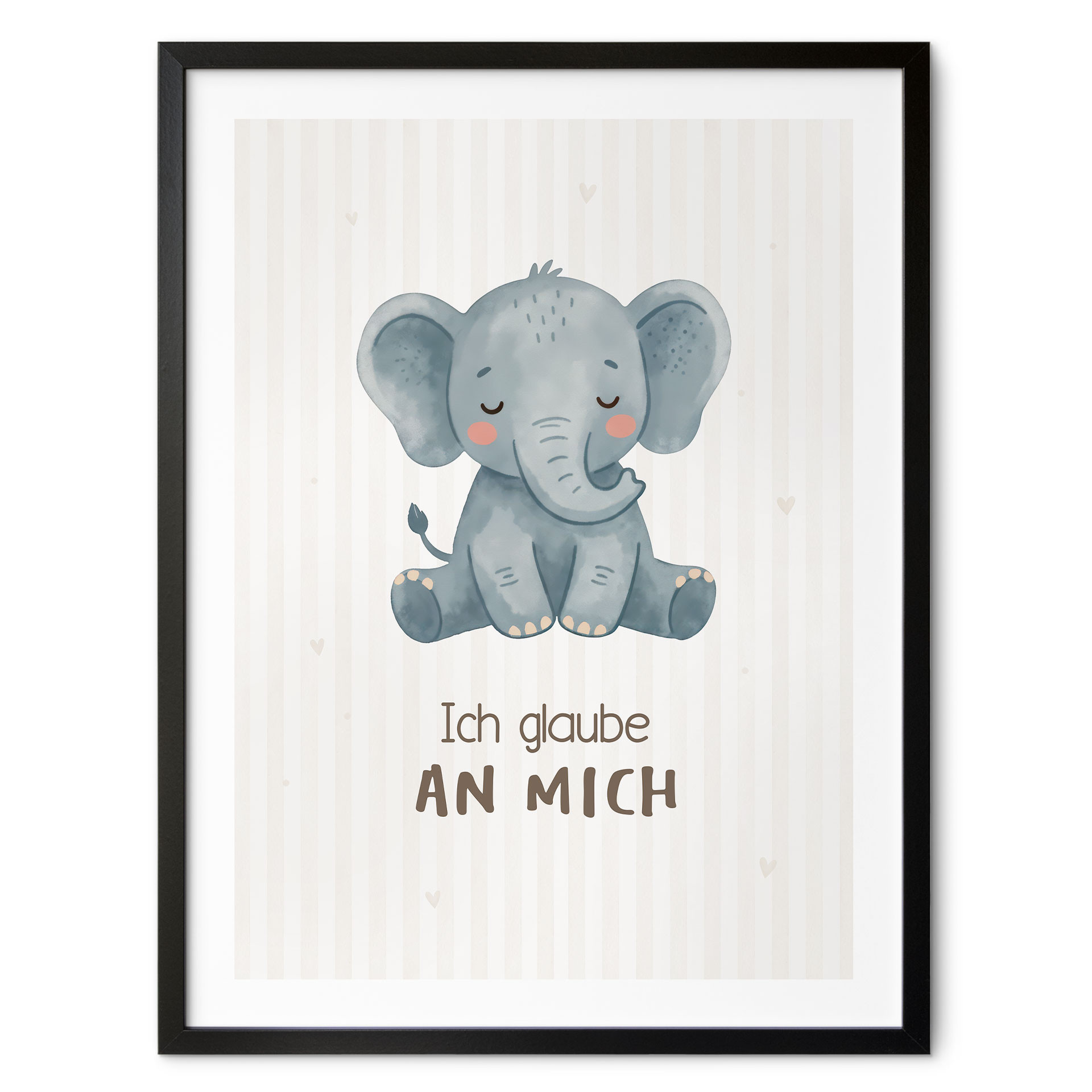 Kinder-Poster 'Ich glaube an mich' mit Elefant