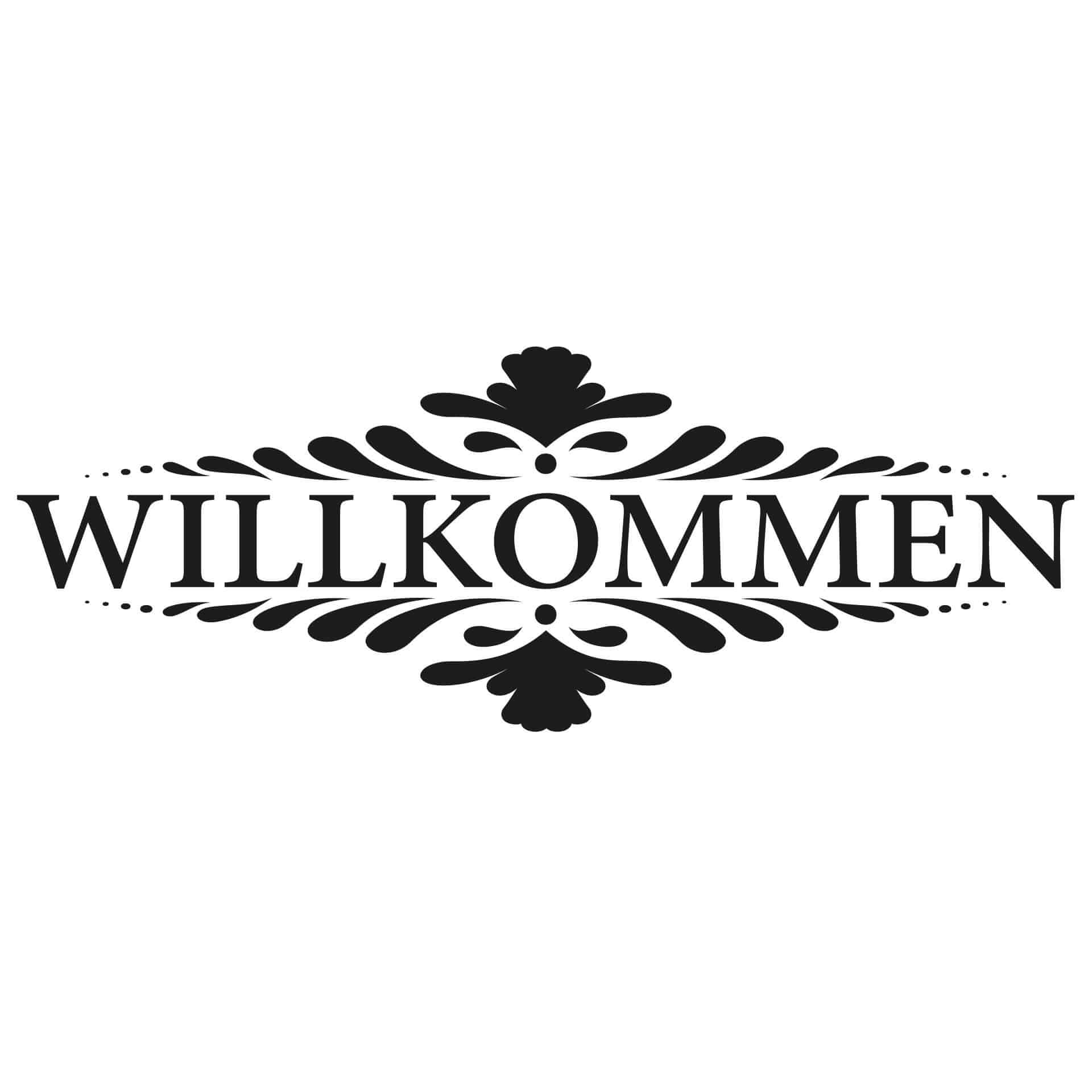 Wandtattoo Willkommen 2 + 4 Haken