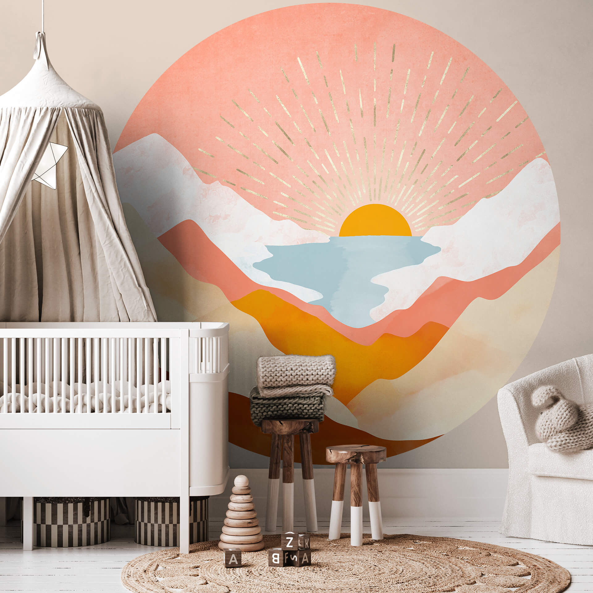 Behangcirkel SpaceFrog Designs - Pastel Summer - vliesbehang/zelfklevend vliesbehang