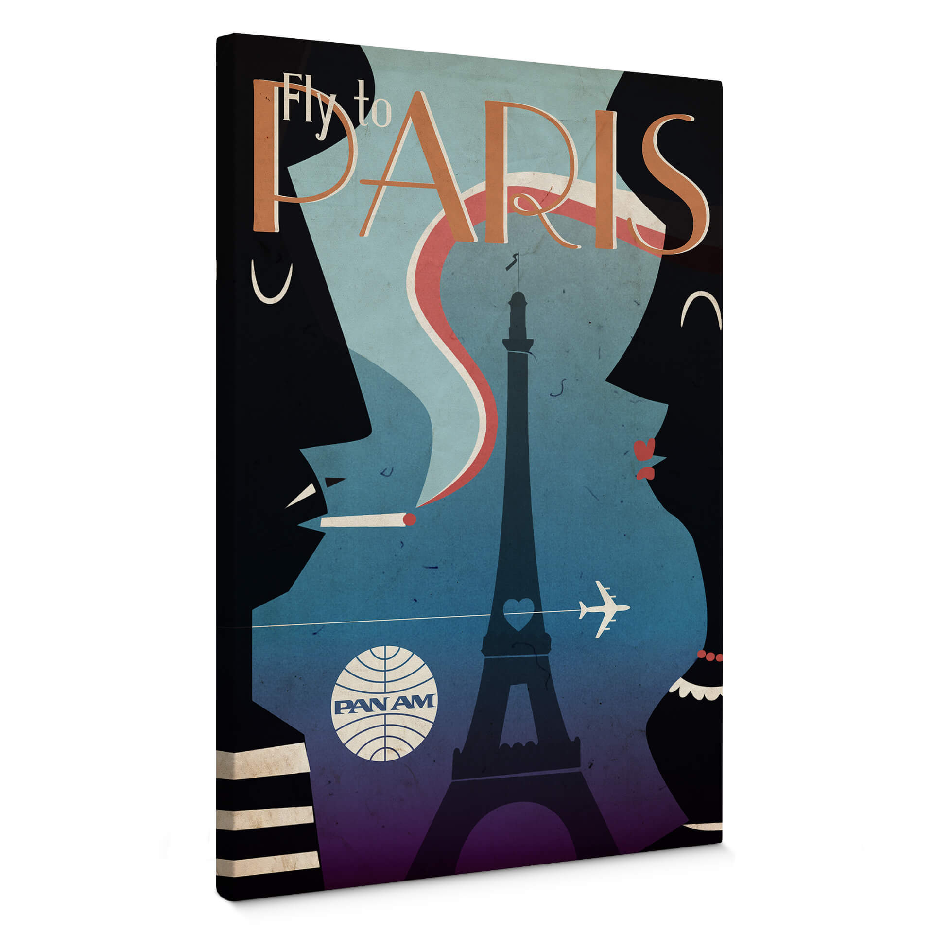 Tableau sur toile PAN AM - Voyage à Paris