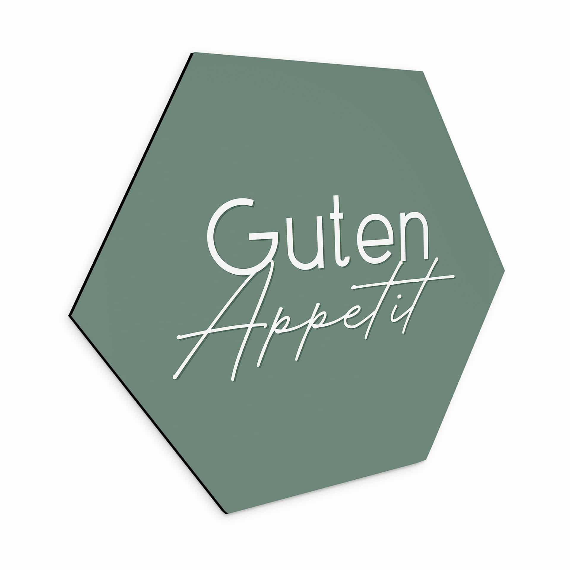 Hexagon Wandbild Guten Appetit - Alu-Dibond