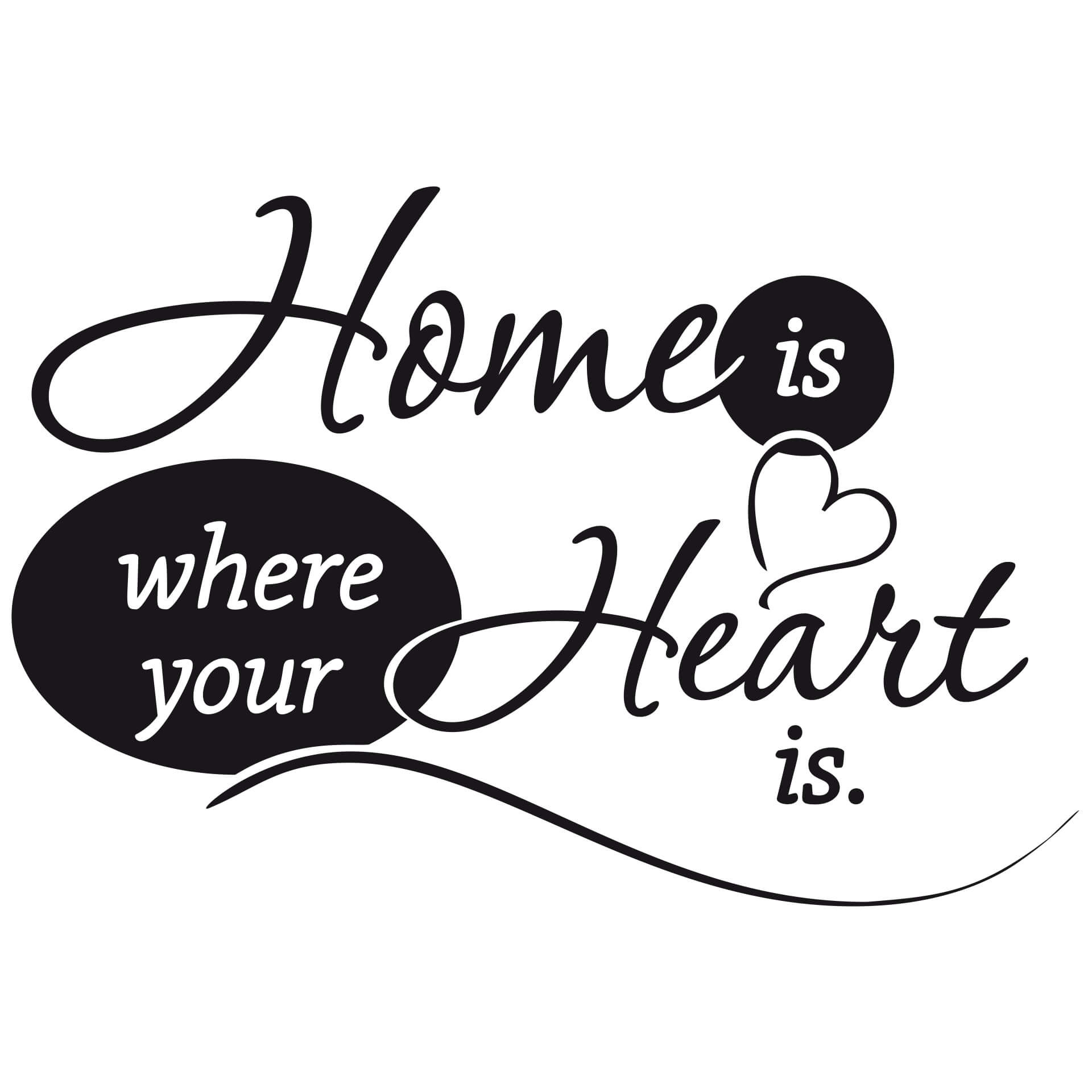 Wallsticker -  Home is where your heart is