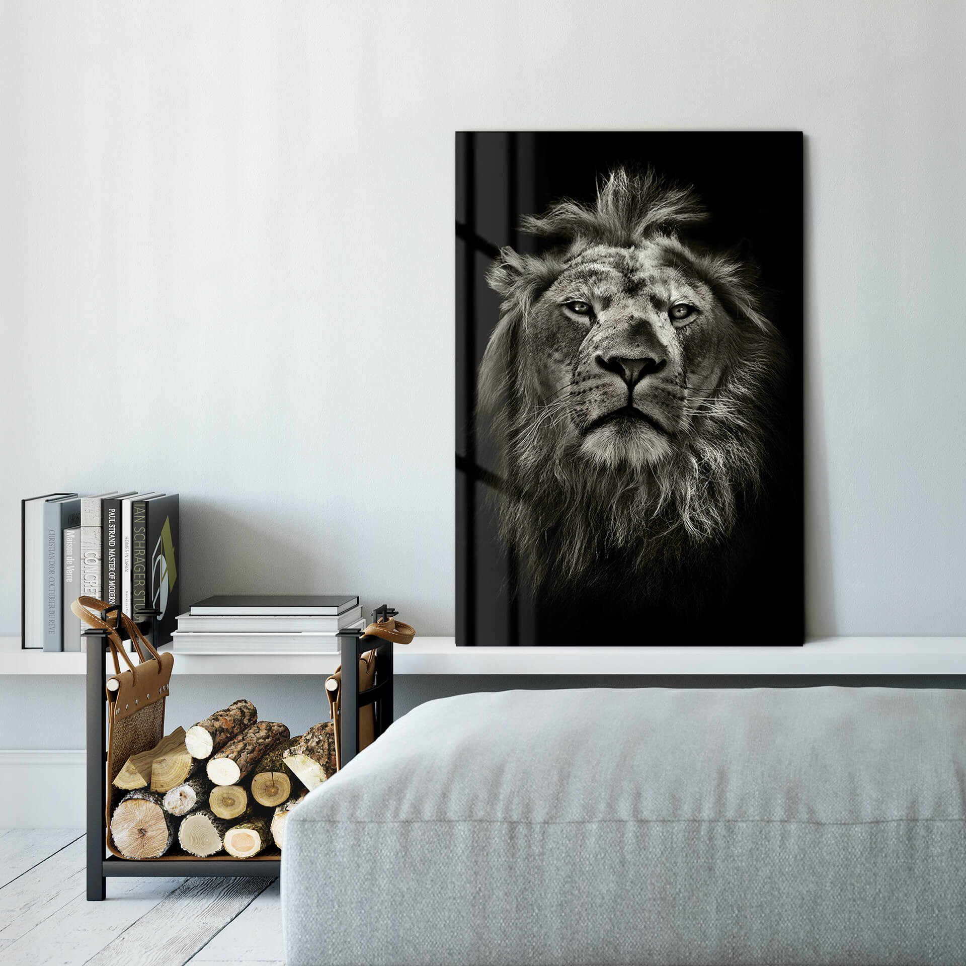Tableau en verre - Lion