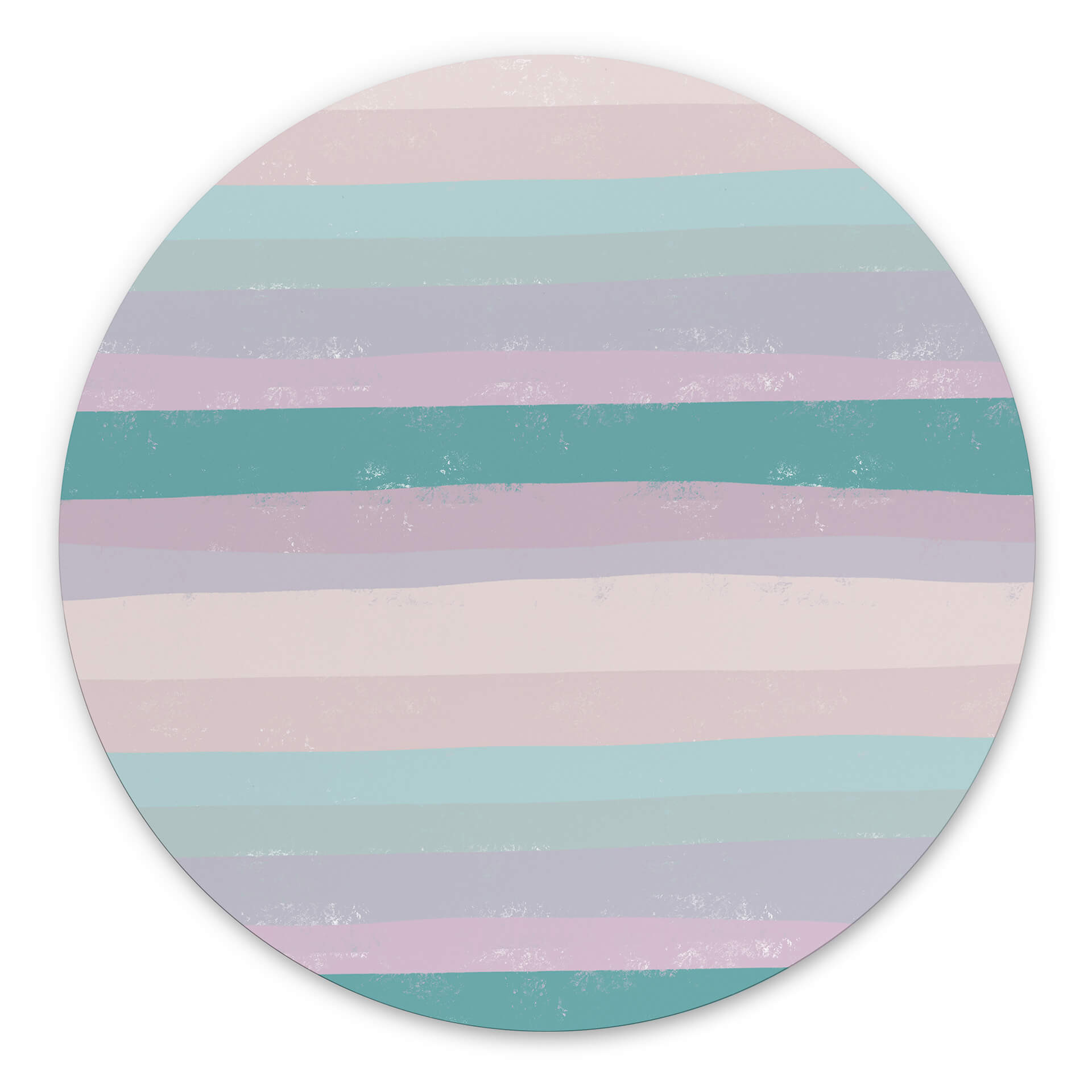 Vægcirkel Uplusmestudio - Coloured Stripes – print på aluminium (Alu-Dibond)