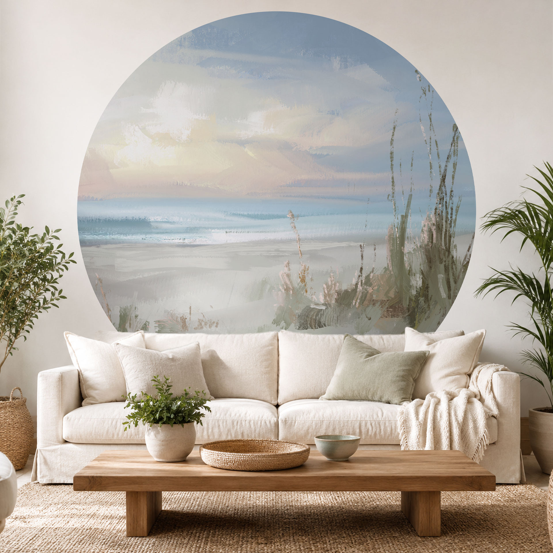 Fototapeta Spokojna Plaża w Pastelowych Kolorach - Cheney - Okrągła