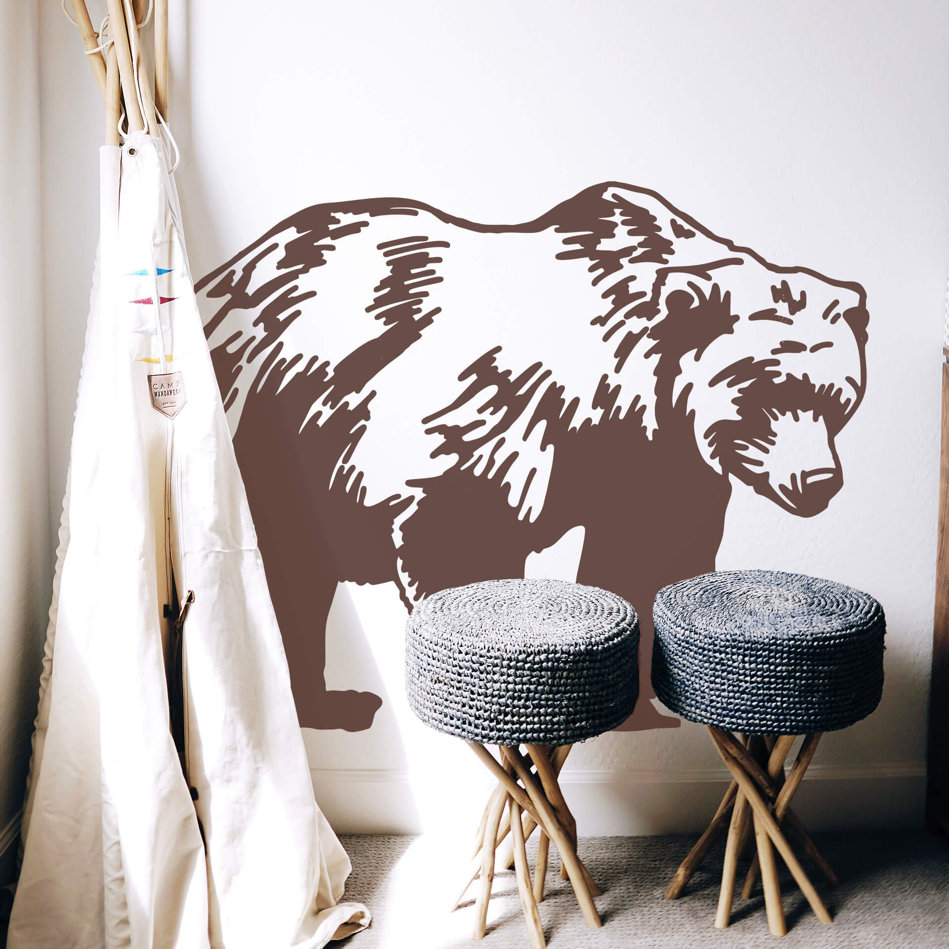 Wandtattoo Braunbär Silhouette
