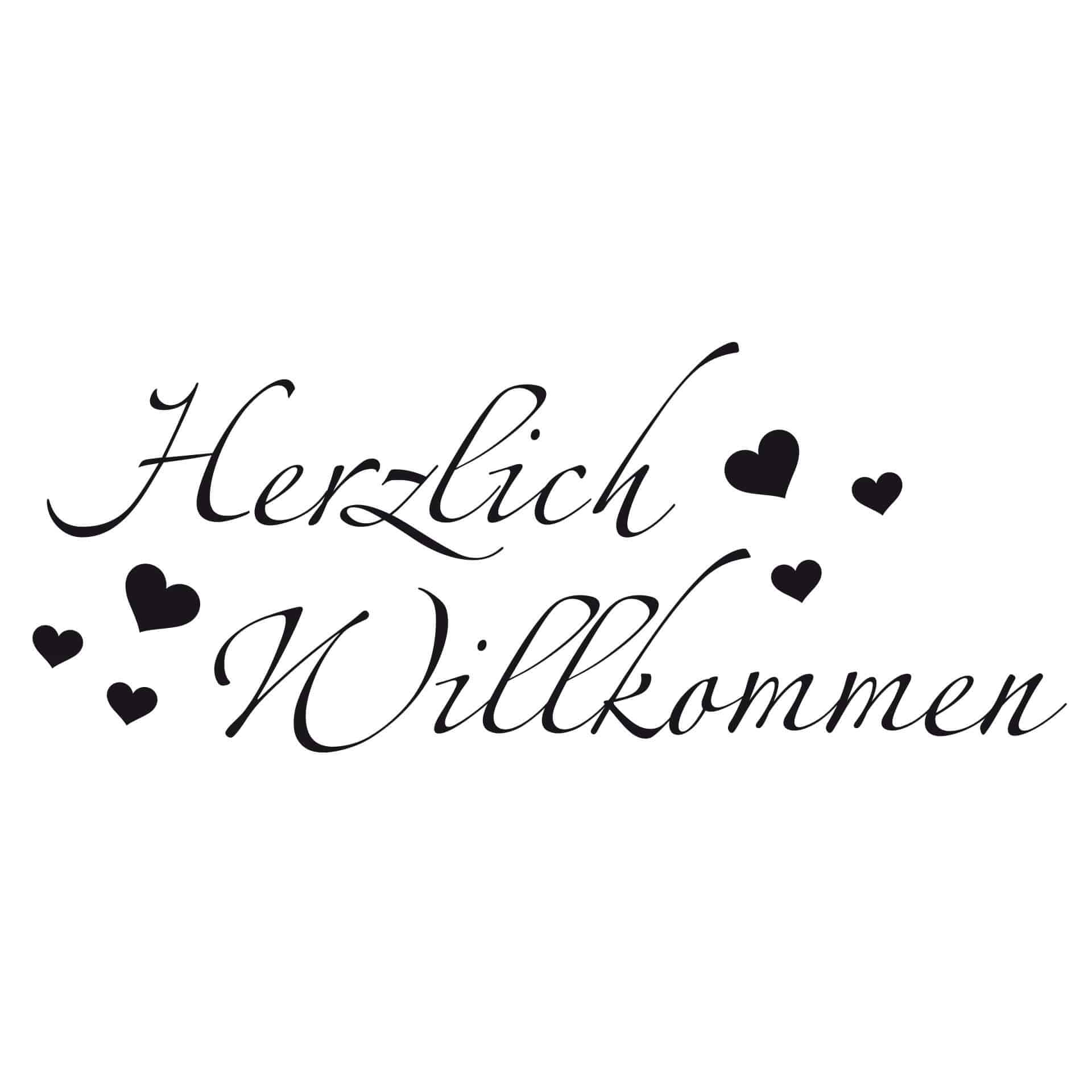 Wandtattoo Herzlich Willkommen 2