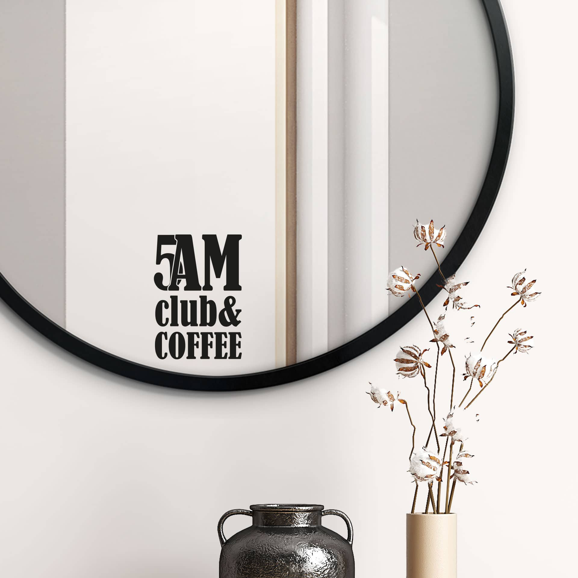 Spiegelsticker, Decoratieve sticker 5 am Club & Coffee