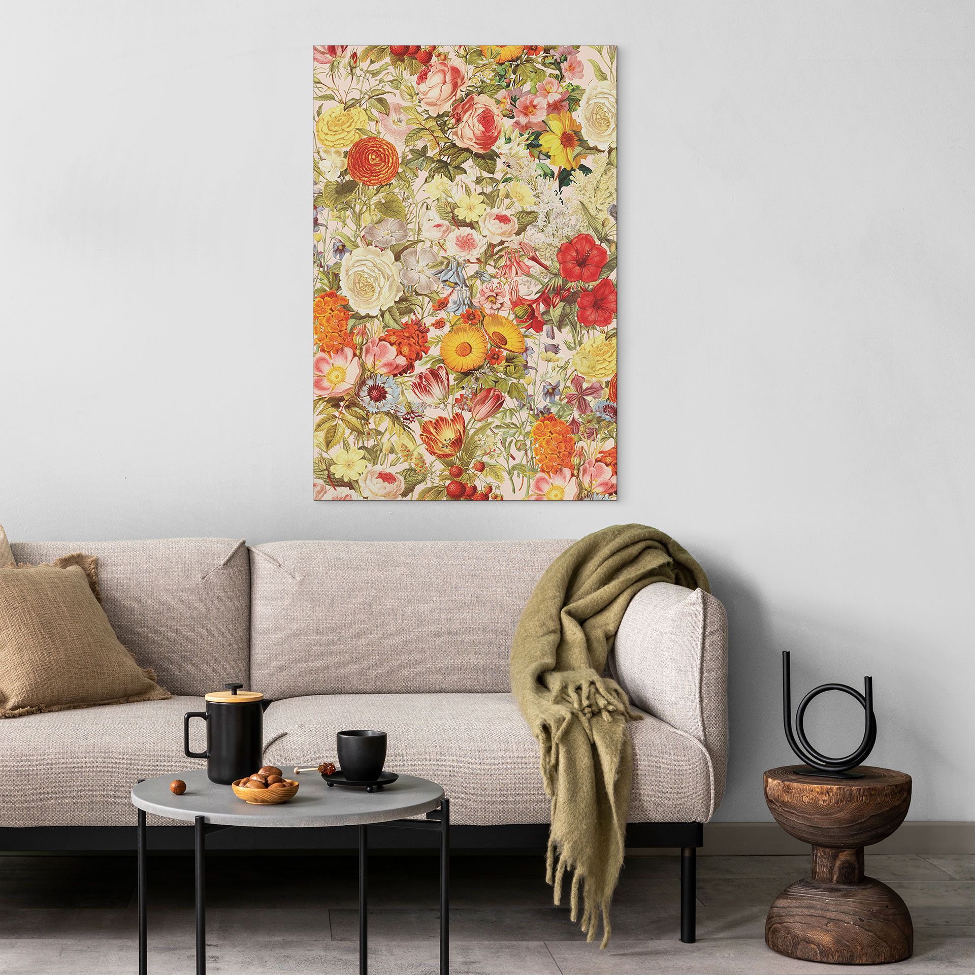 Wandbild Farbenfrohe Blumencollage - Frida Floral Studio - Alu-Dibond