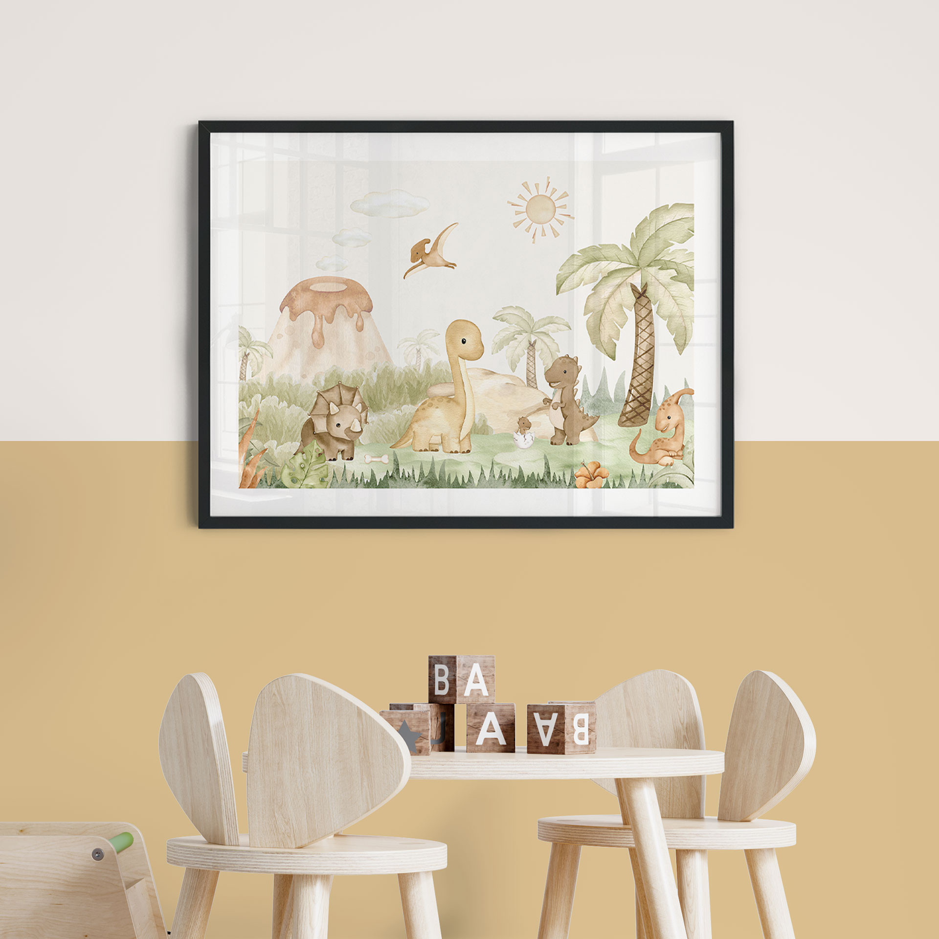 Plakat dla dzieci Małe dinozaury w wielkiej podróży odkrywczej - Oliver Robins
