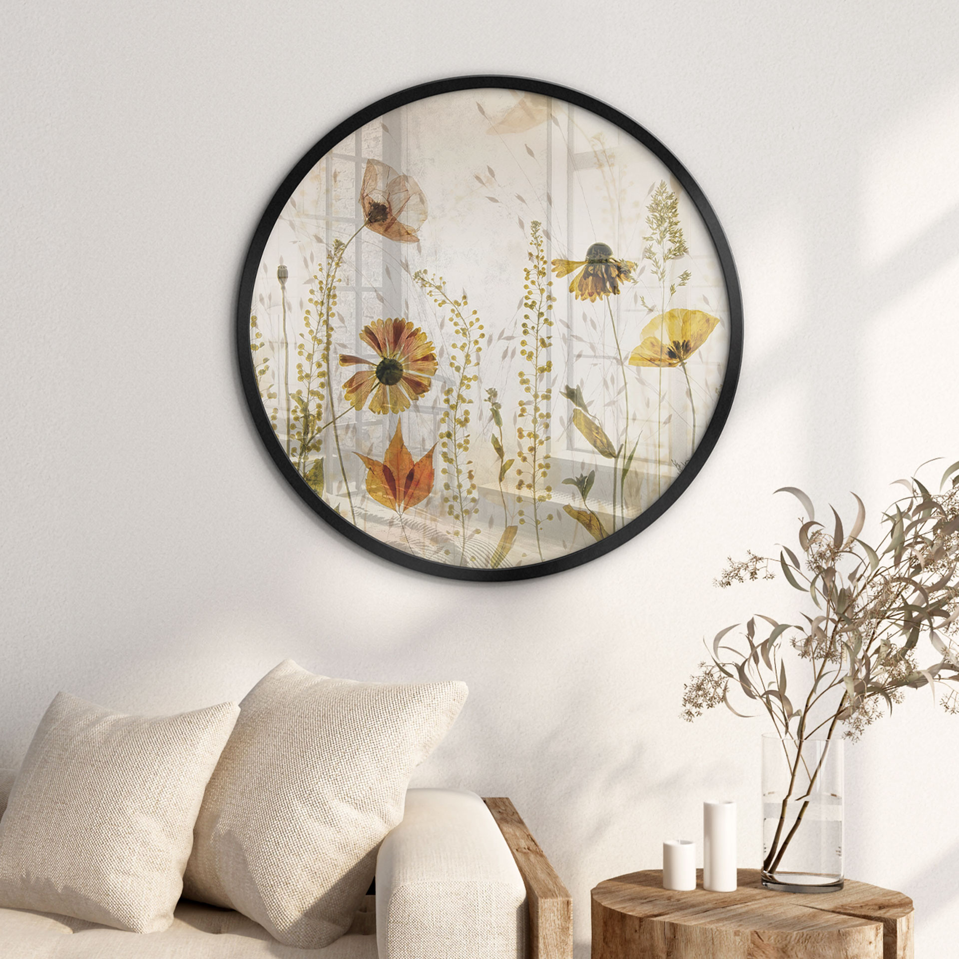 Poster Fleurs sauvages des prés au soleil - Talen - Rond