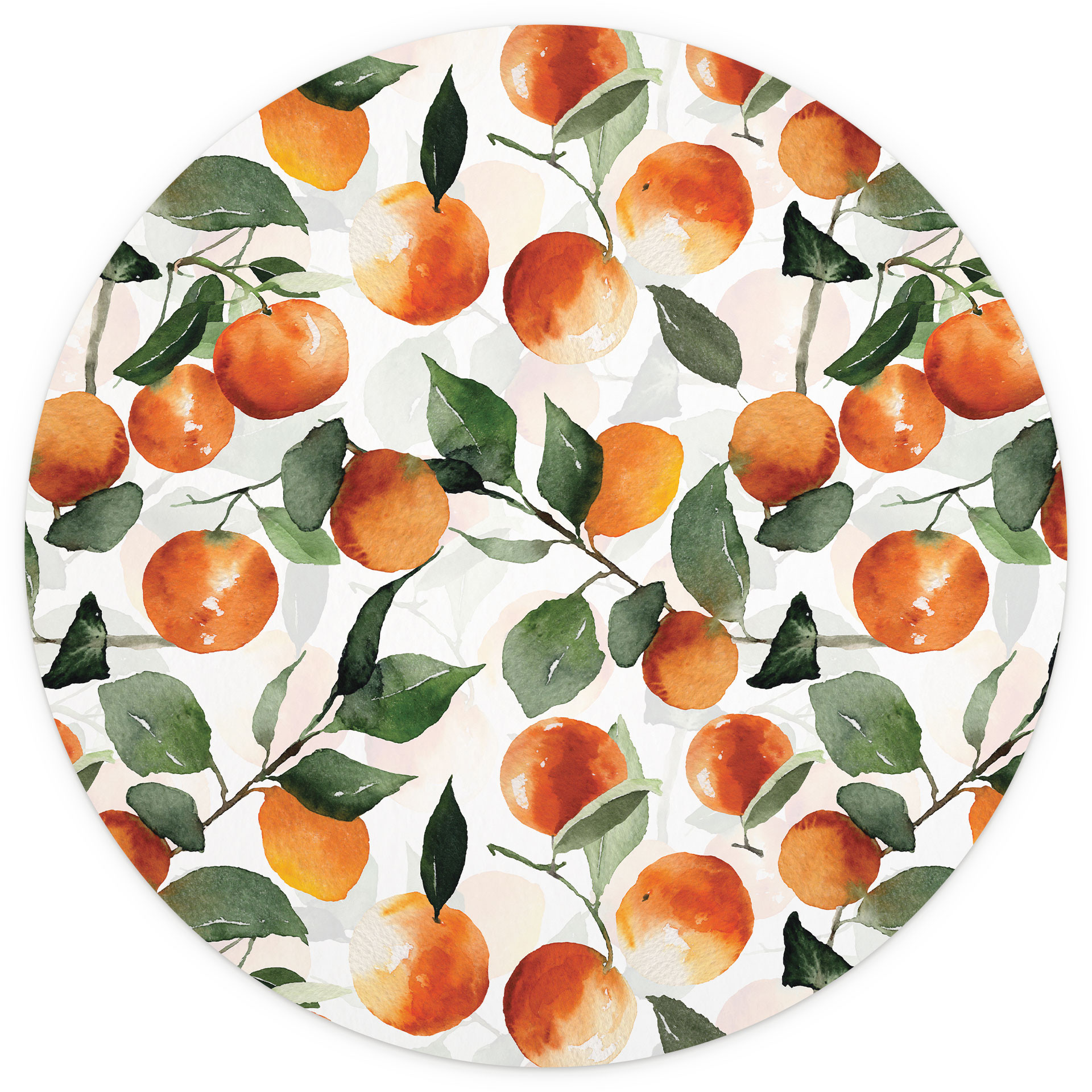 Behangcirkel Fruitige mandarijnen - UN Designs - vliesbehang/zelfklevend vliesbehang