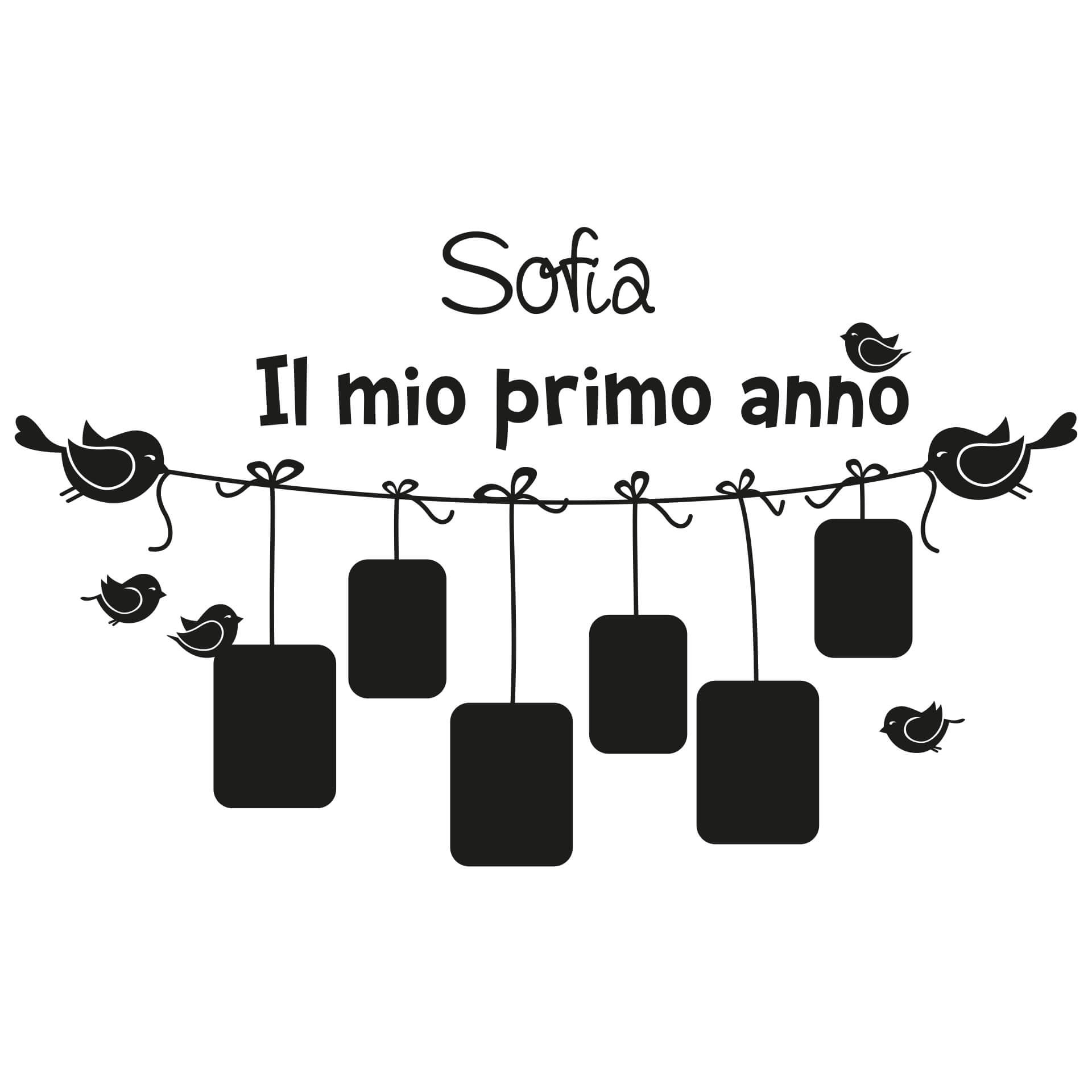 Wandtattoo + Name Il mio primo anno... mit Platz f