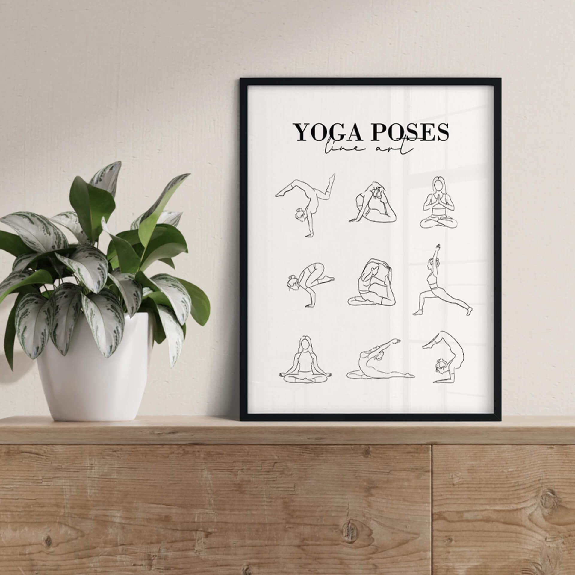 Poster Yoga - Poses - Line Art
