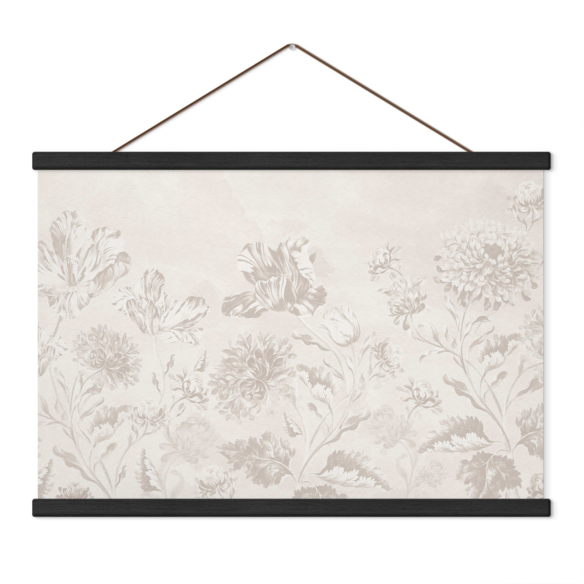 Obraz tkaniny Polne kwiaty w kredowym looku greige - Bloomery Decor