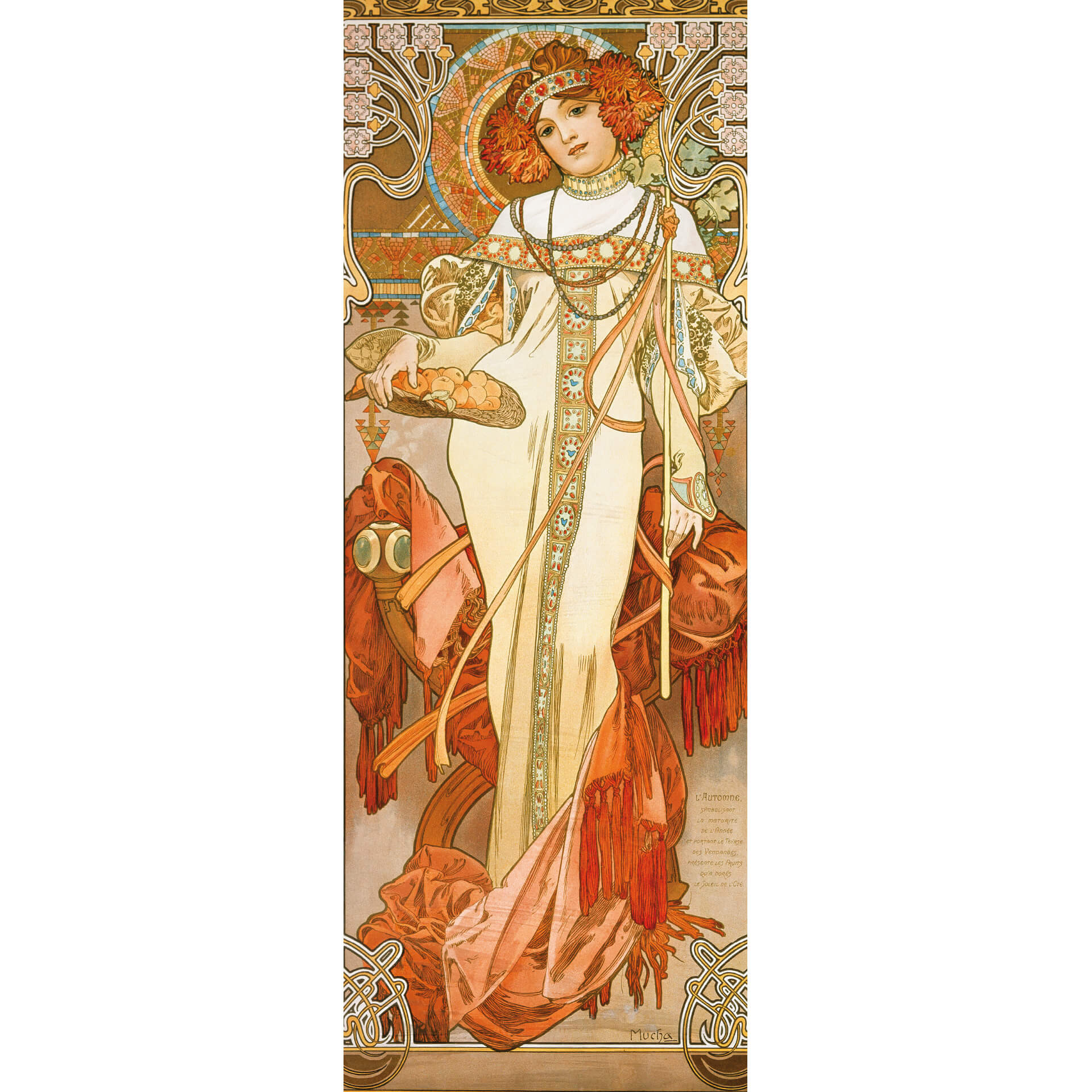 Fotobehang Mucha – Jaargetijden Herfst 1900