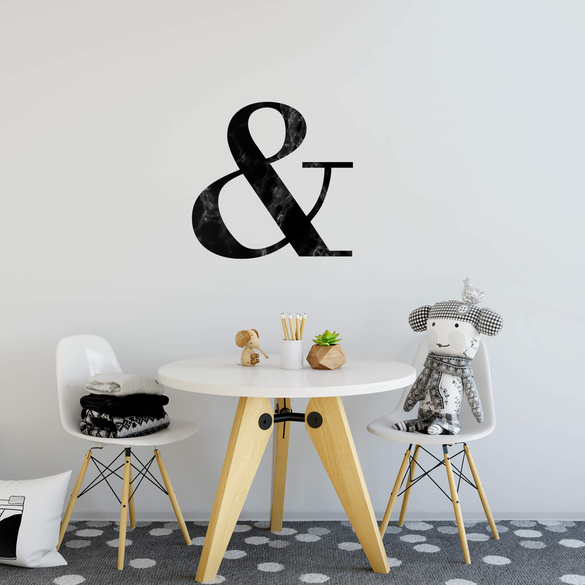 Wallsticker -  Black Marble Ampersand