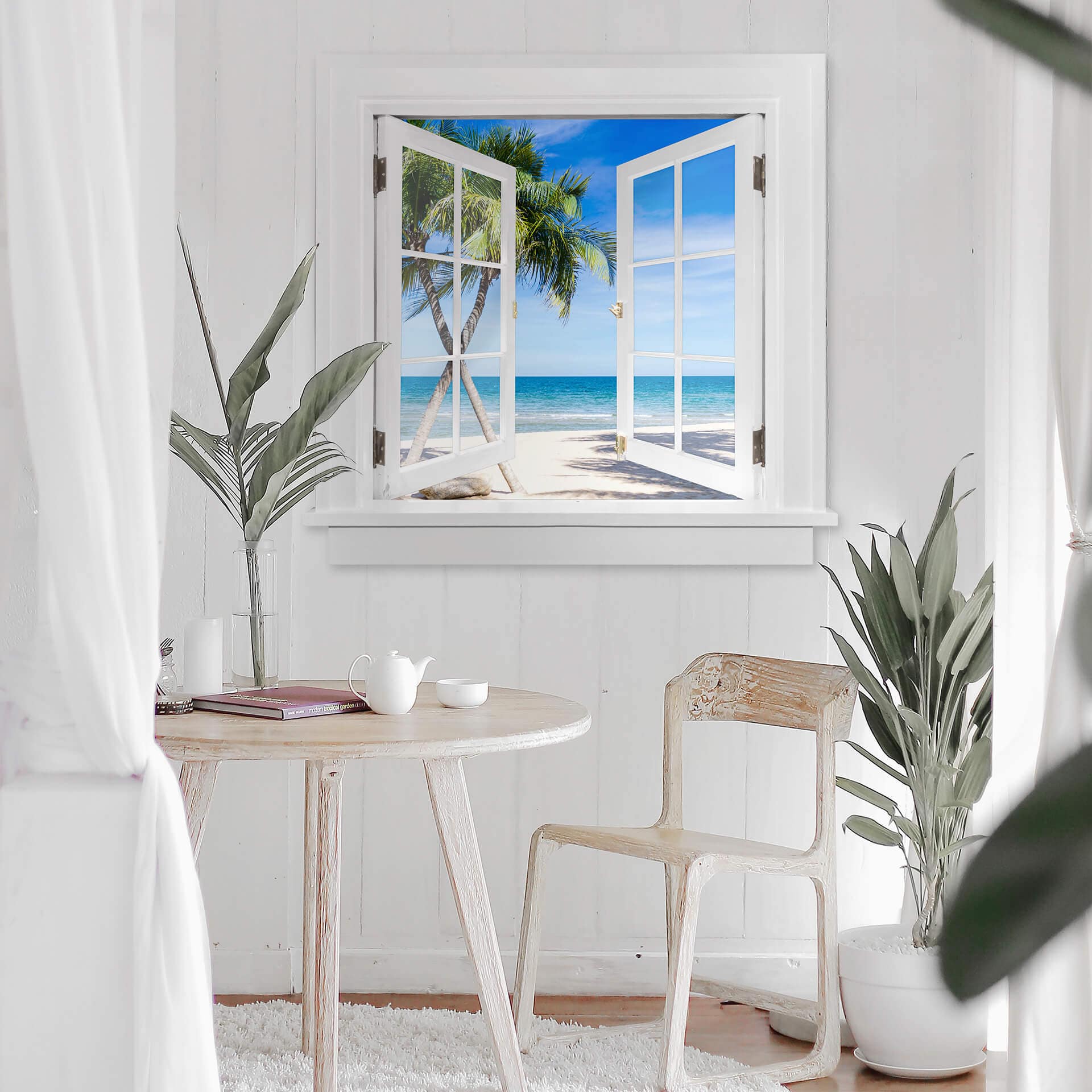 3D Wallsticker vindue firkantet - Atlanterhavet